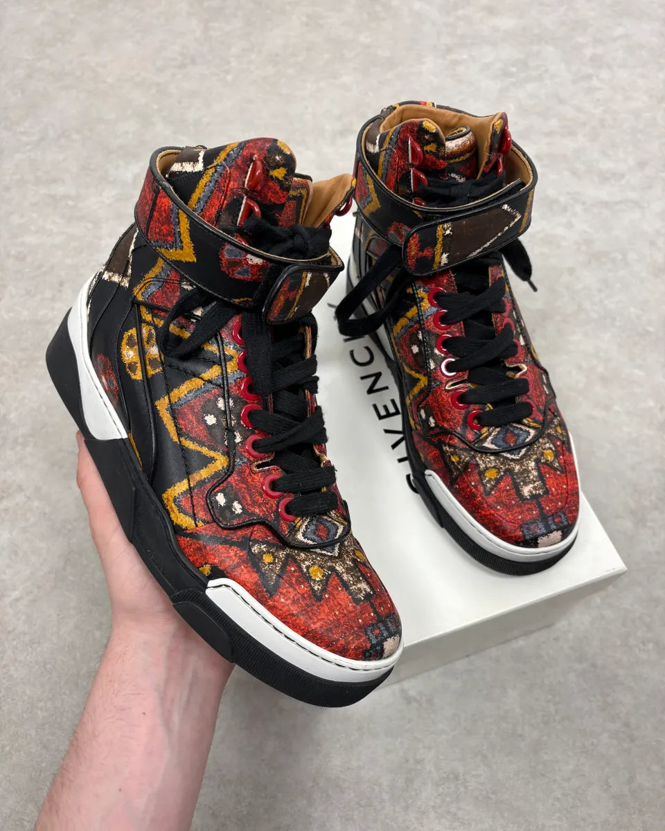 AW2015 Givenchy Persan Red Mozaic High Leather Tyson Sneakers by Riccardo Tisci NJmECht 0