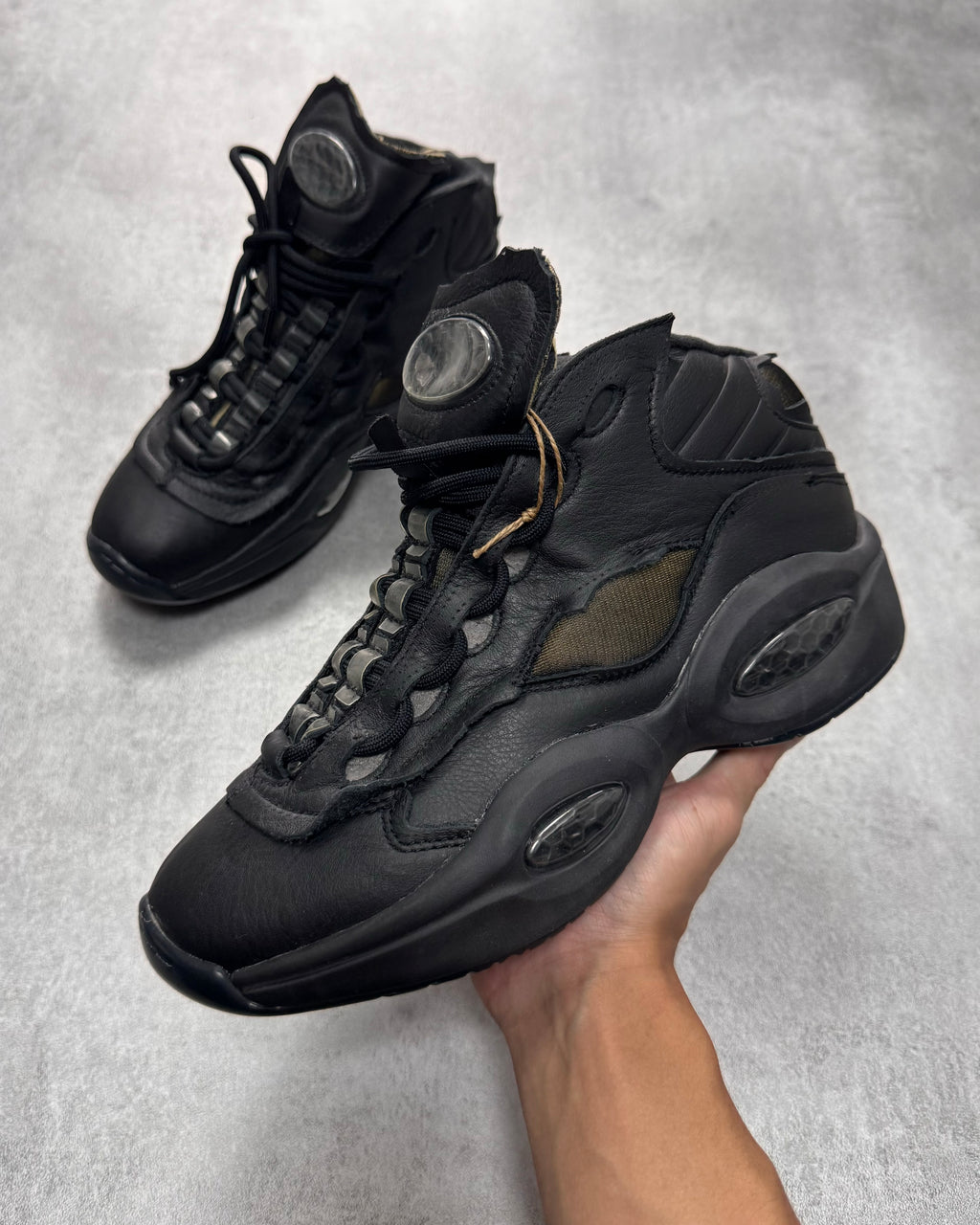 Reebok x Maison Margiela Question Mid Black Sneakers