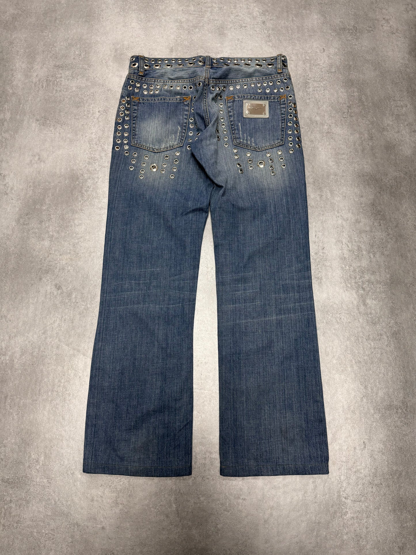 SS2006 Dolce & Gabbana Eyled Punk Holes Jeans (S/M)