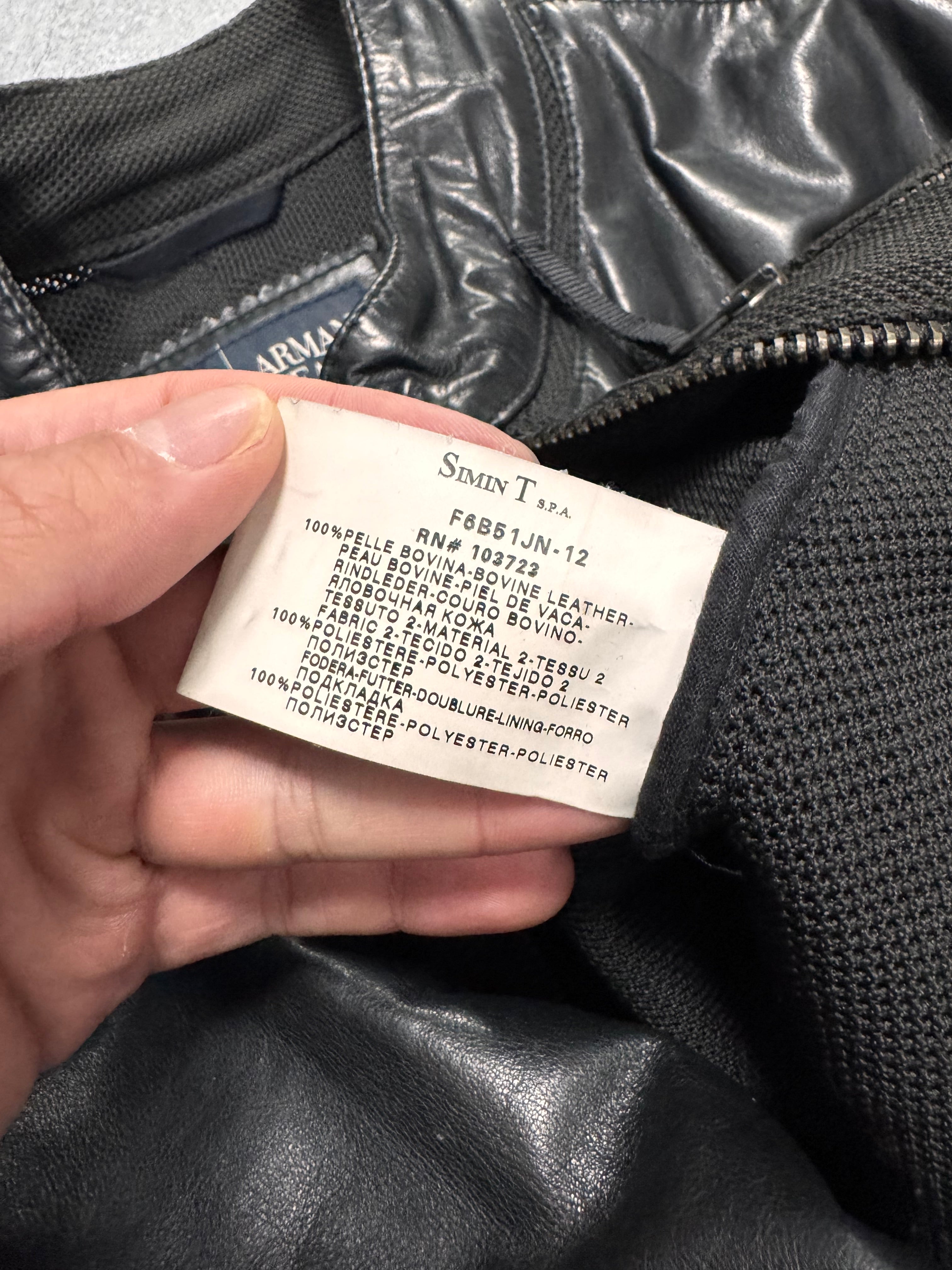 2000s Armani Spy Technical Hybrid Leather Jacket
