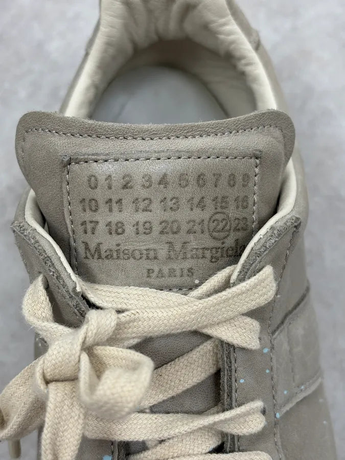 Maison Margiela Replica Grey Painted Army Sneakers xcBzTIU 8