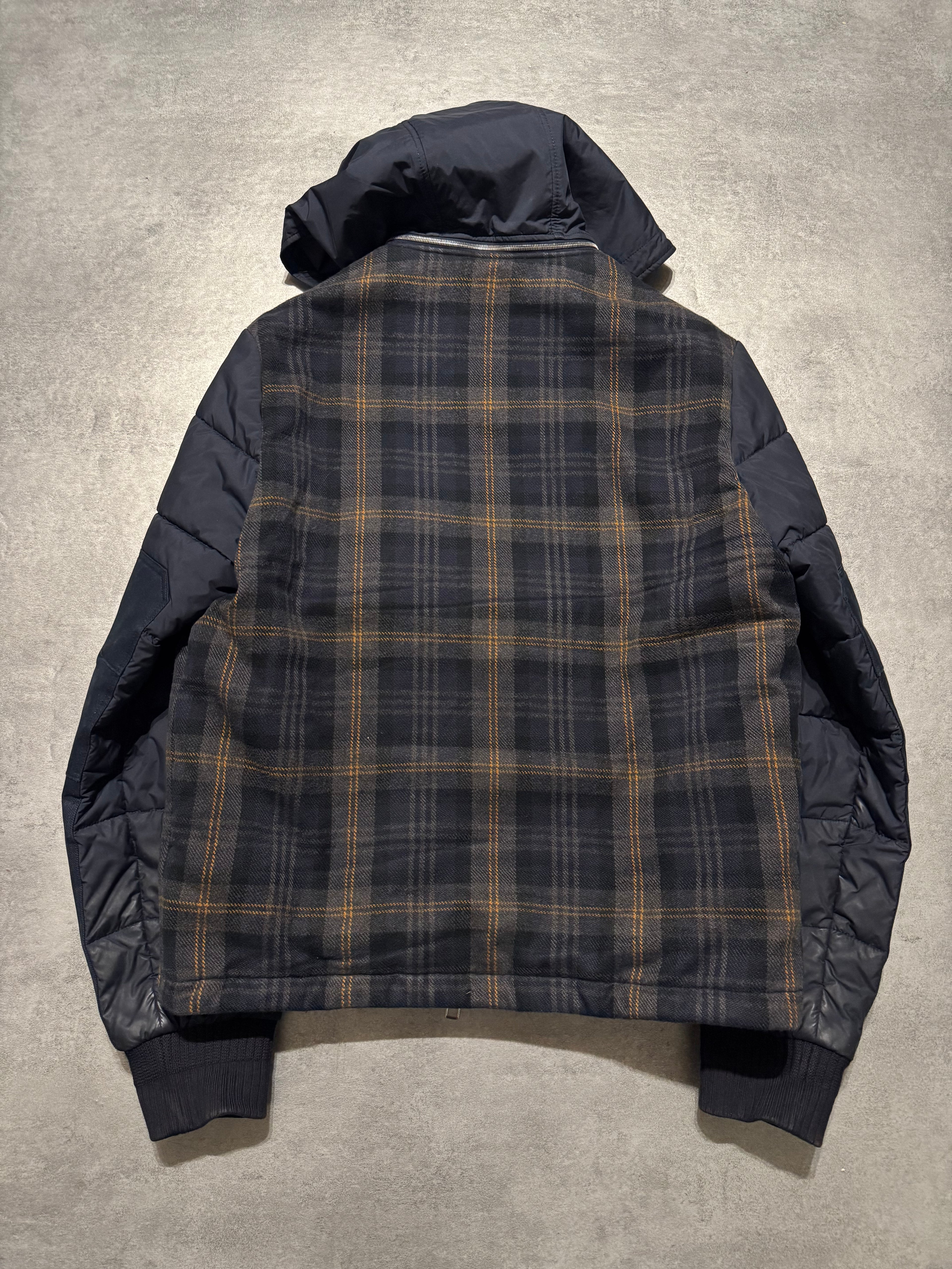 Louis Vuitton Tartan Hooded Blue Bomber Jacket