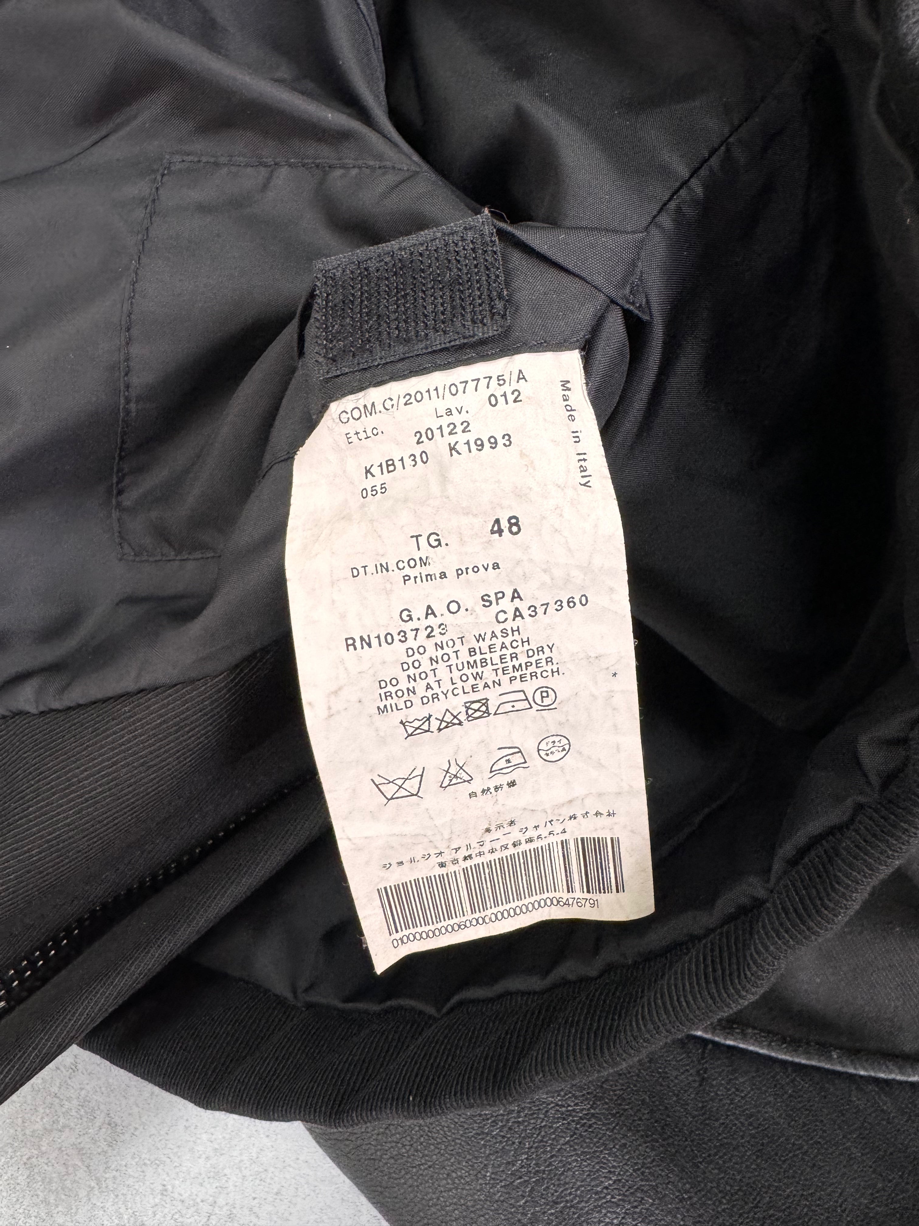 FW2012 Emporio Armani Asymmetrical Zip Biker Hybrid Jacket