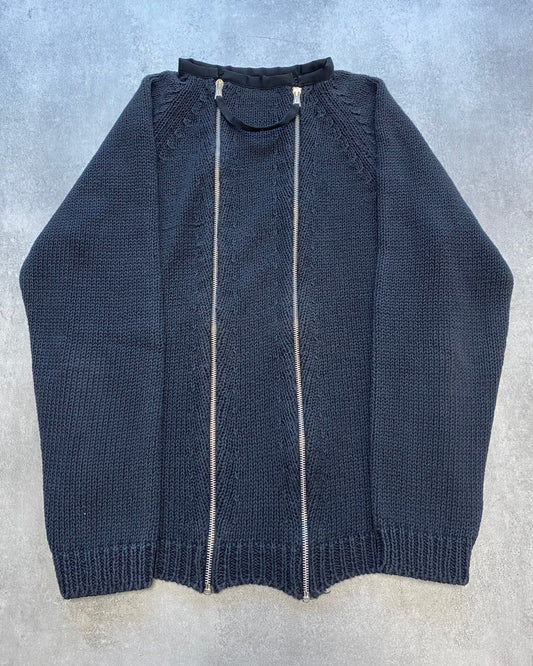 Moschino Navy 2-Zip Knitted Zip-Up (L/XL)