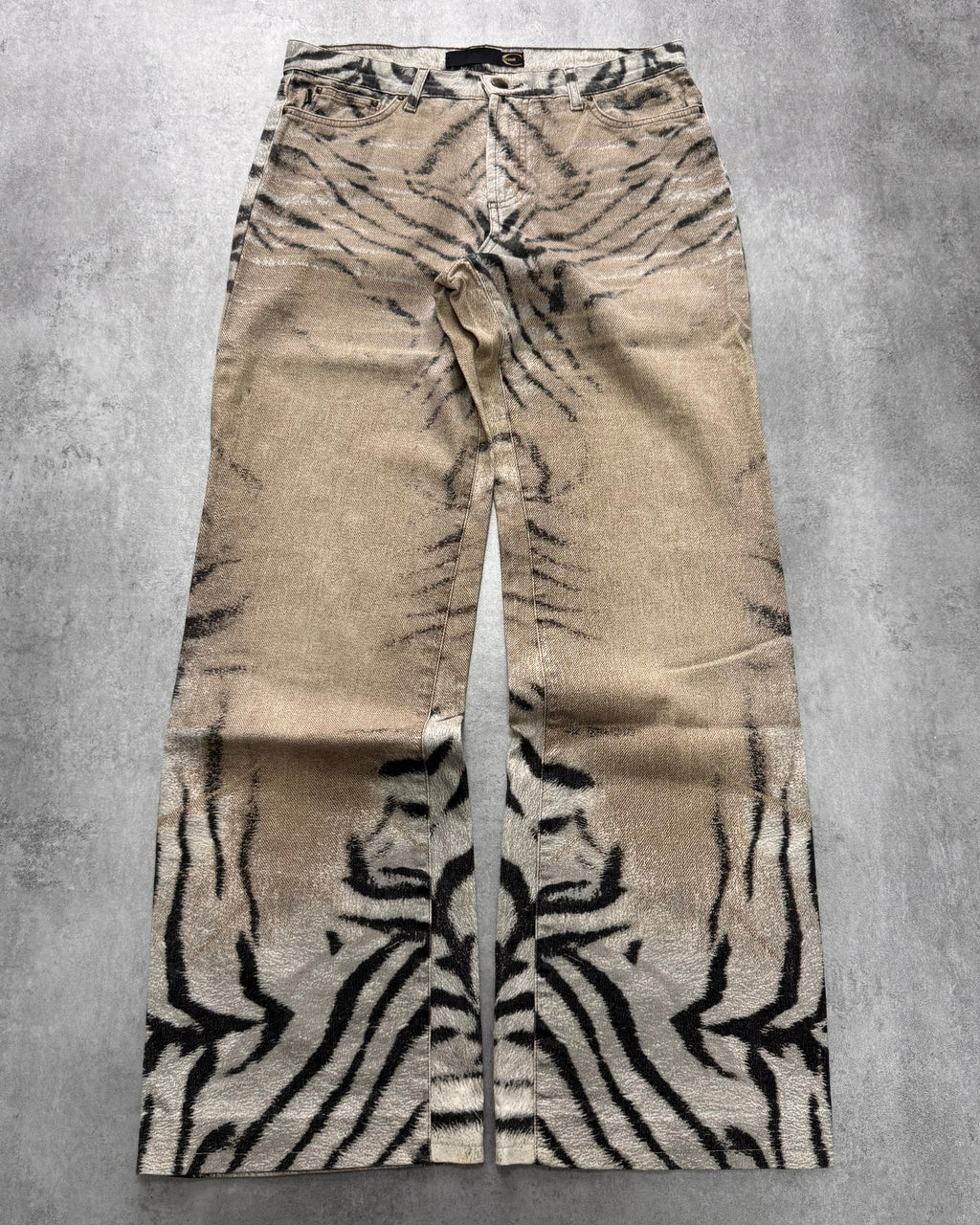 SS2002 Cavalli Zebra Camel Faded Pants