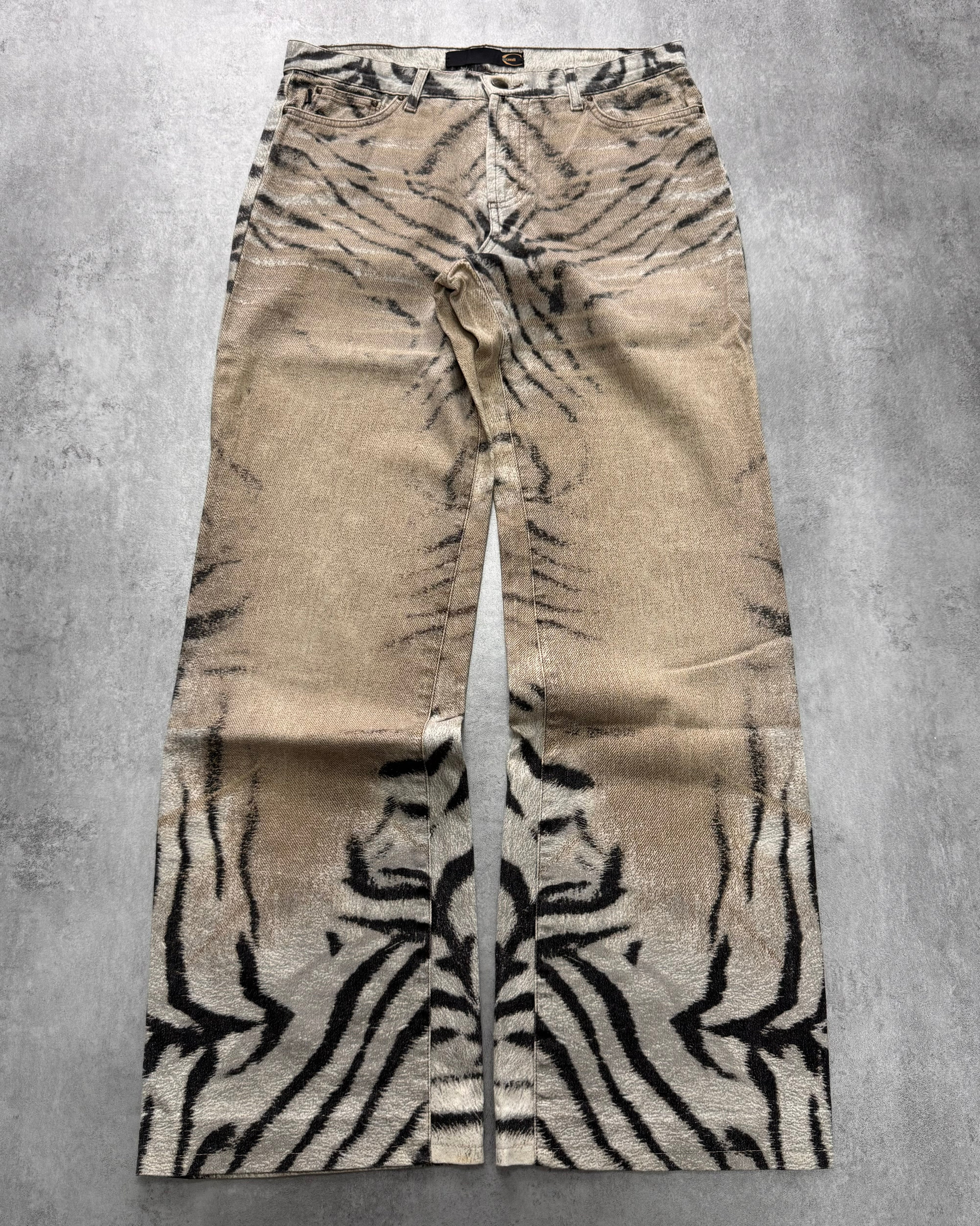 SS2002 Cavalli Zebra Camel Faded Pants