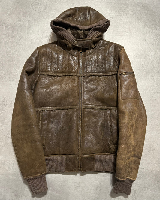 2010s Dolce & Gabbana Rabbit Brown Lamb Leather Cristal Jacket  (M/L) - 1