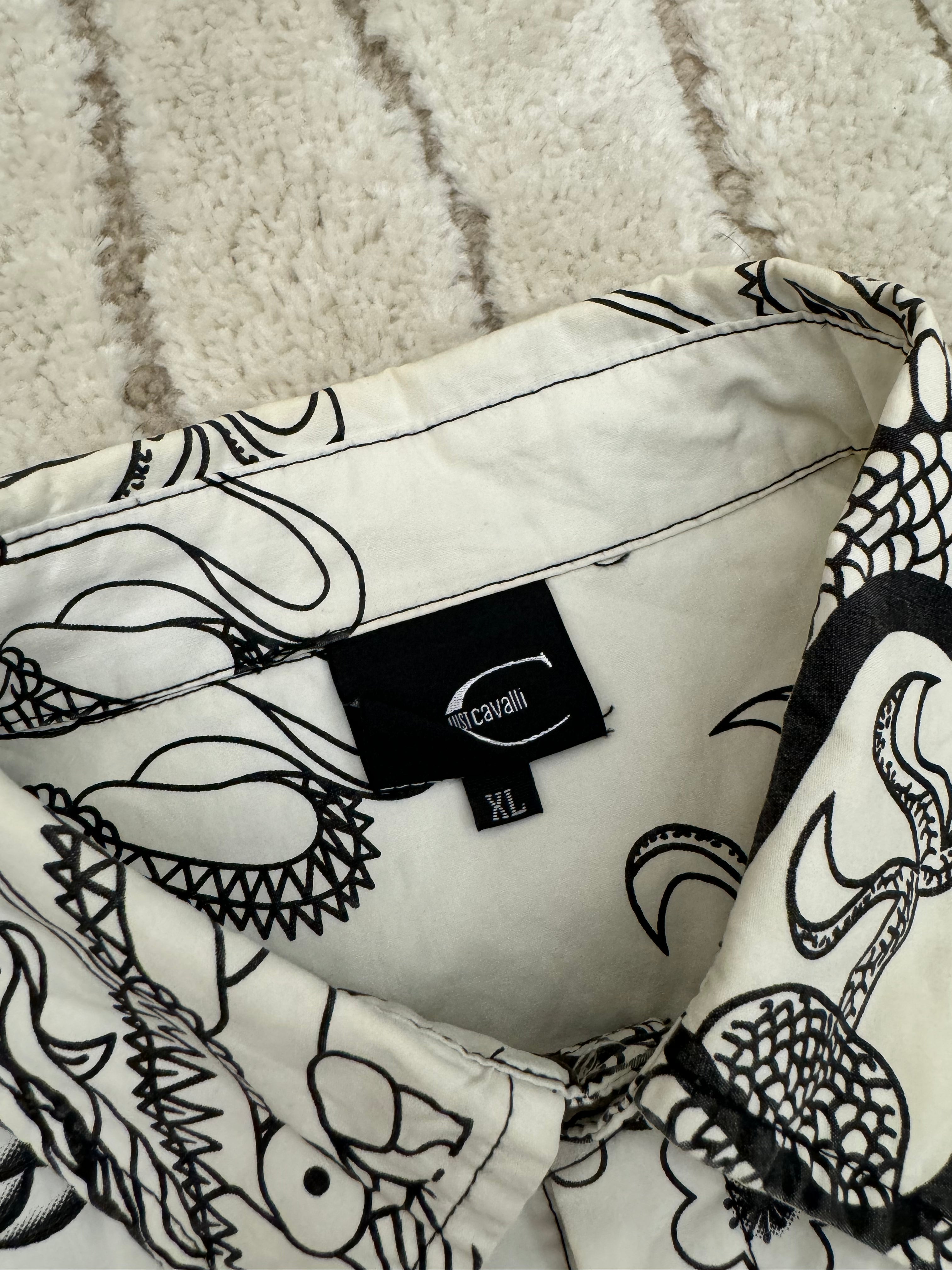 2000s Mystic Cavalli Asian Dragon Shirt