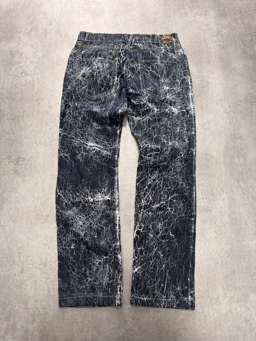 2000s Dolce & Gabbana Spiderweb Denim Jeans