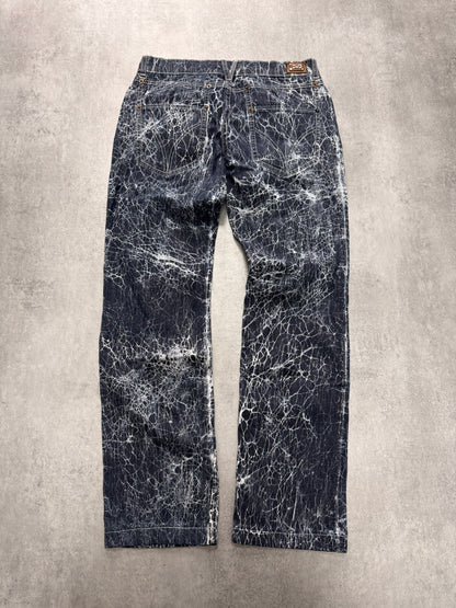 2000s Dolce & Gabbana Spiderweb Denim Jeans (XS)