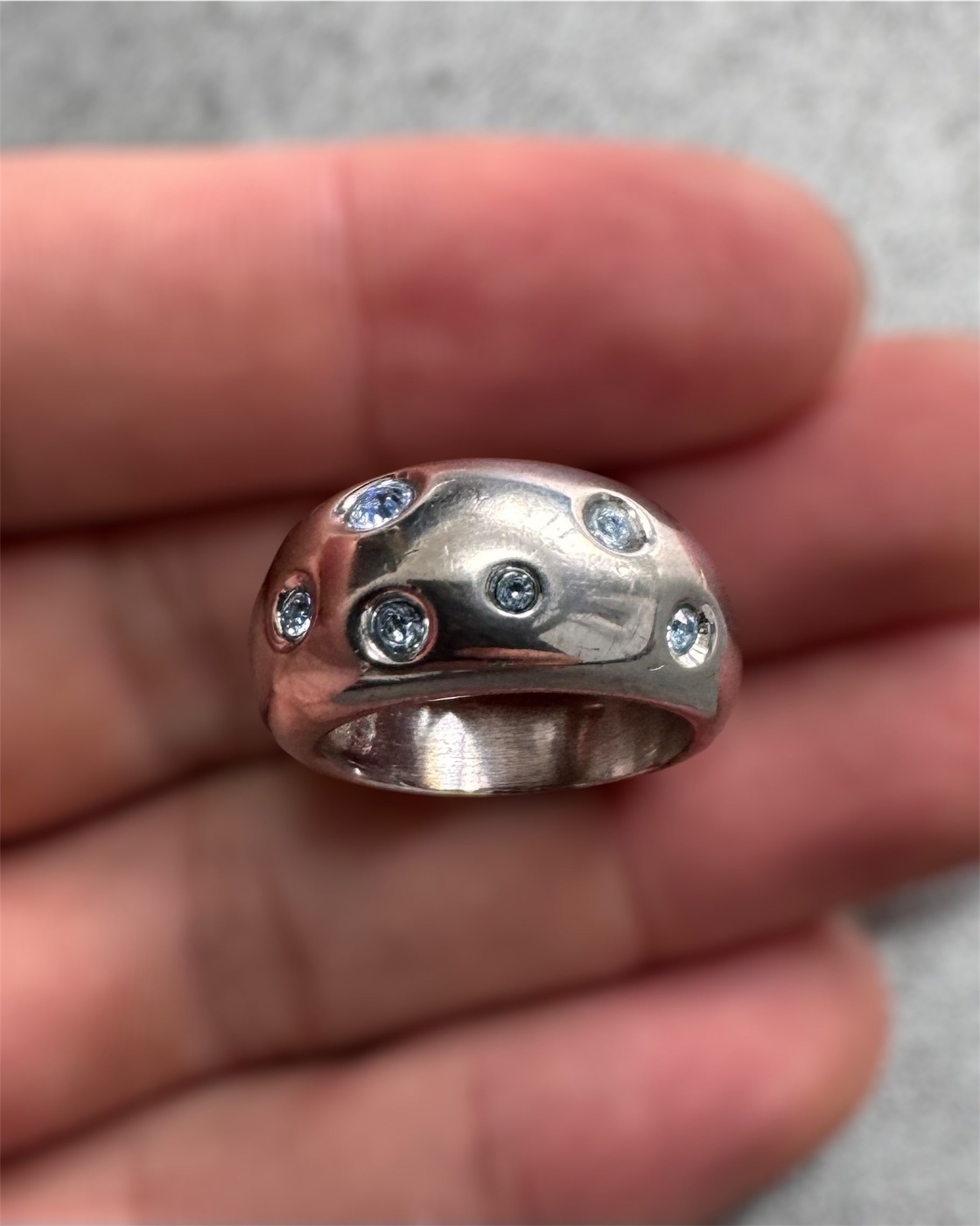 1980s Yves Saint Laurent Blue Gemstone Sterling Silver Ring