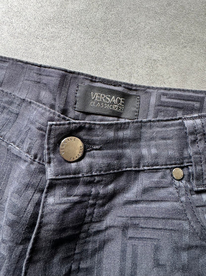 2000s Versace Black Flicker Shadow Pants  (M) - 8