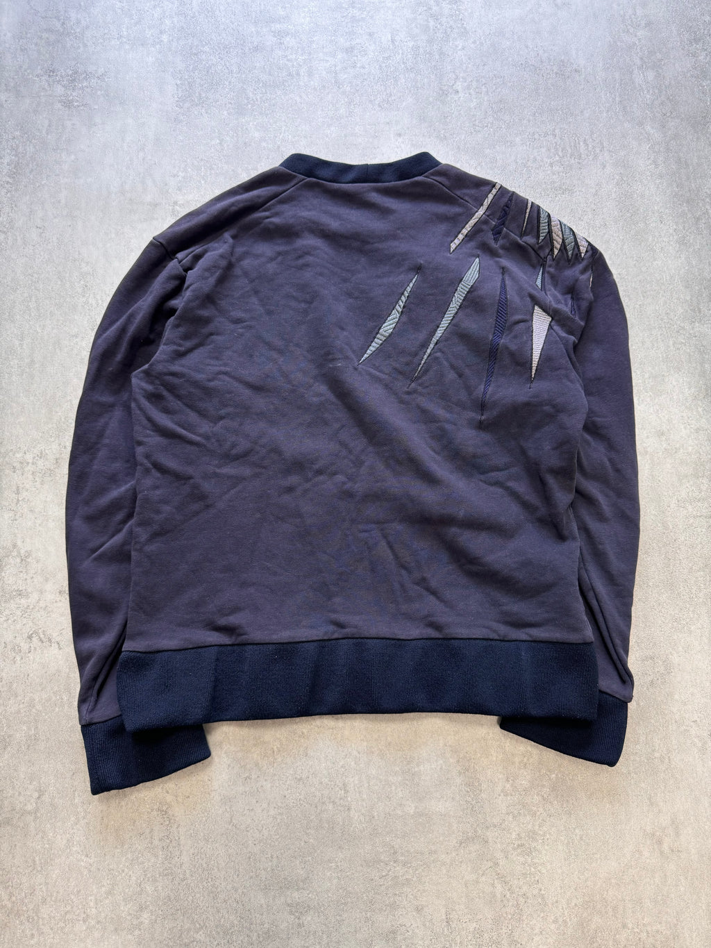 SS2017 Emporio Armani Embroidered Natural Royal Eagle Purple Sweater