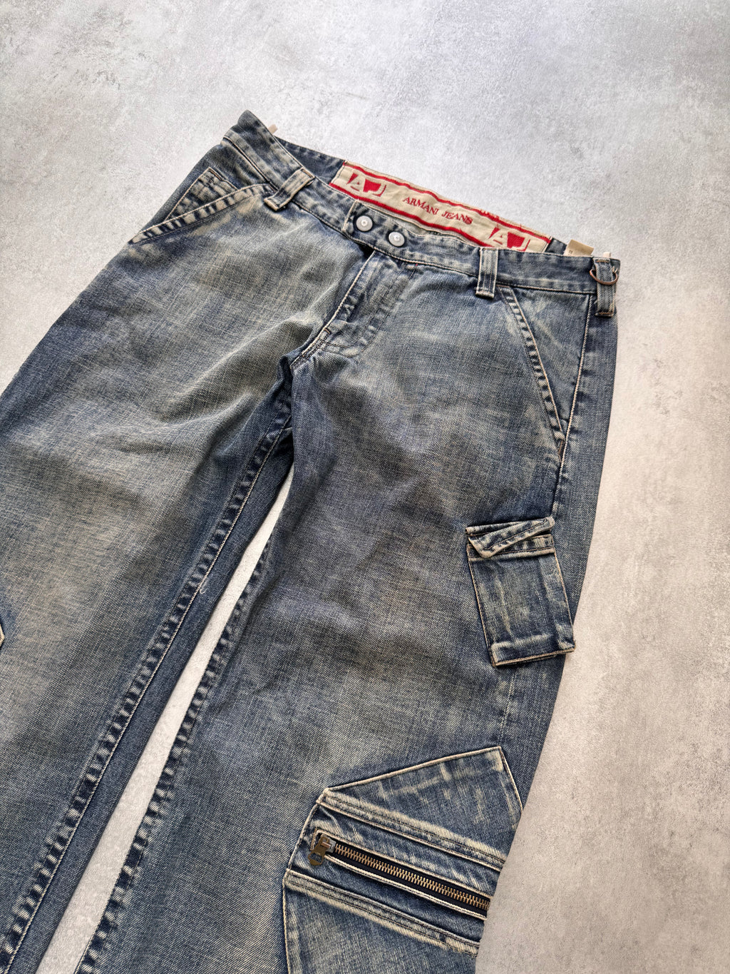 2000s Armani Cargo Wide Denim Jeans