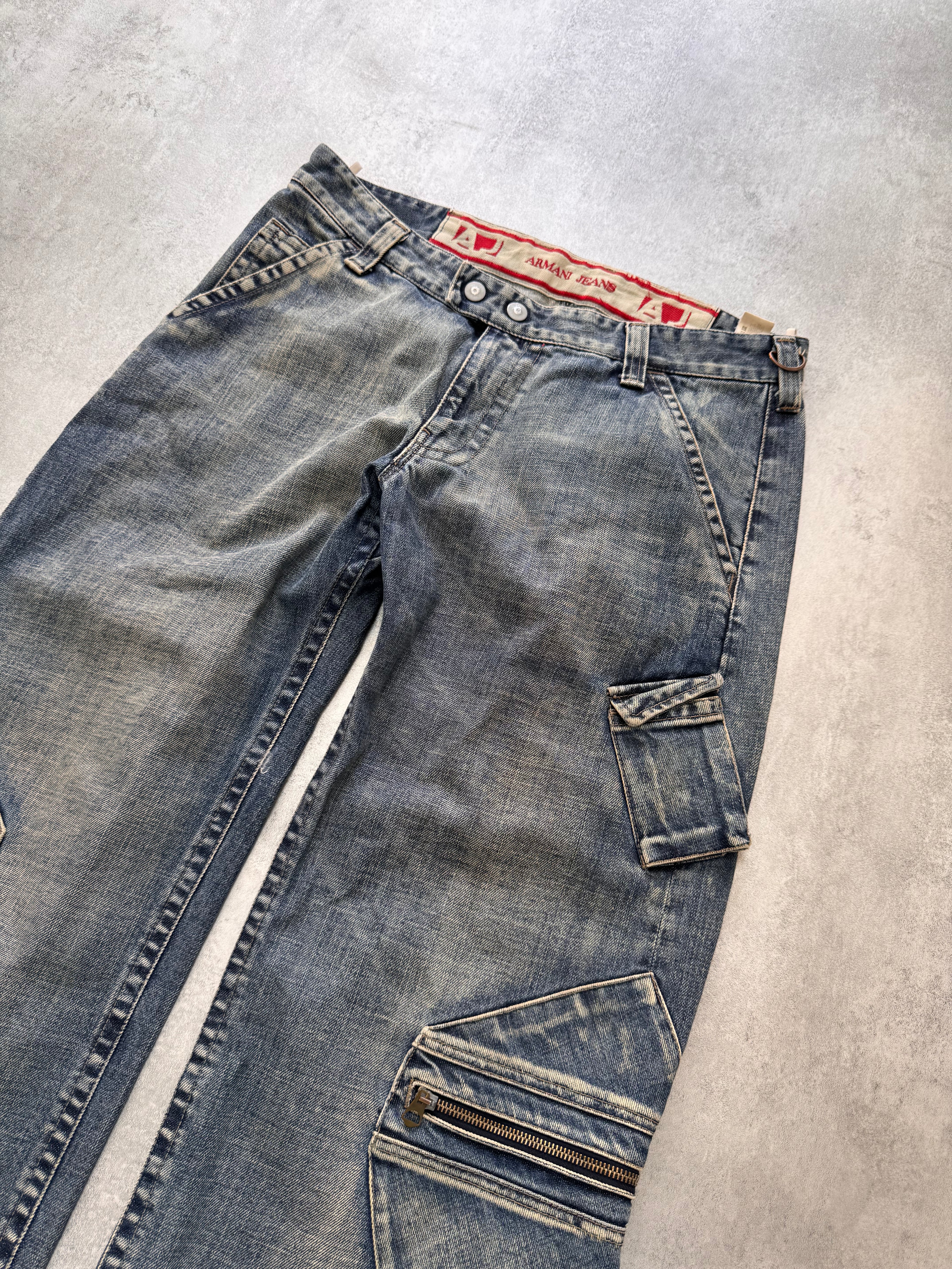 2000s Armani Cargo Wide Denim Jeans