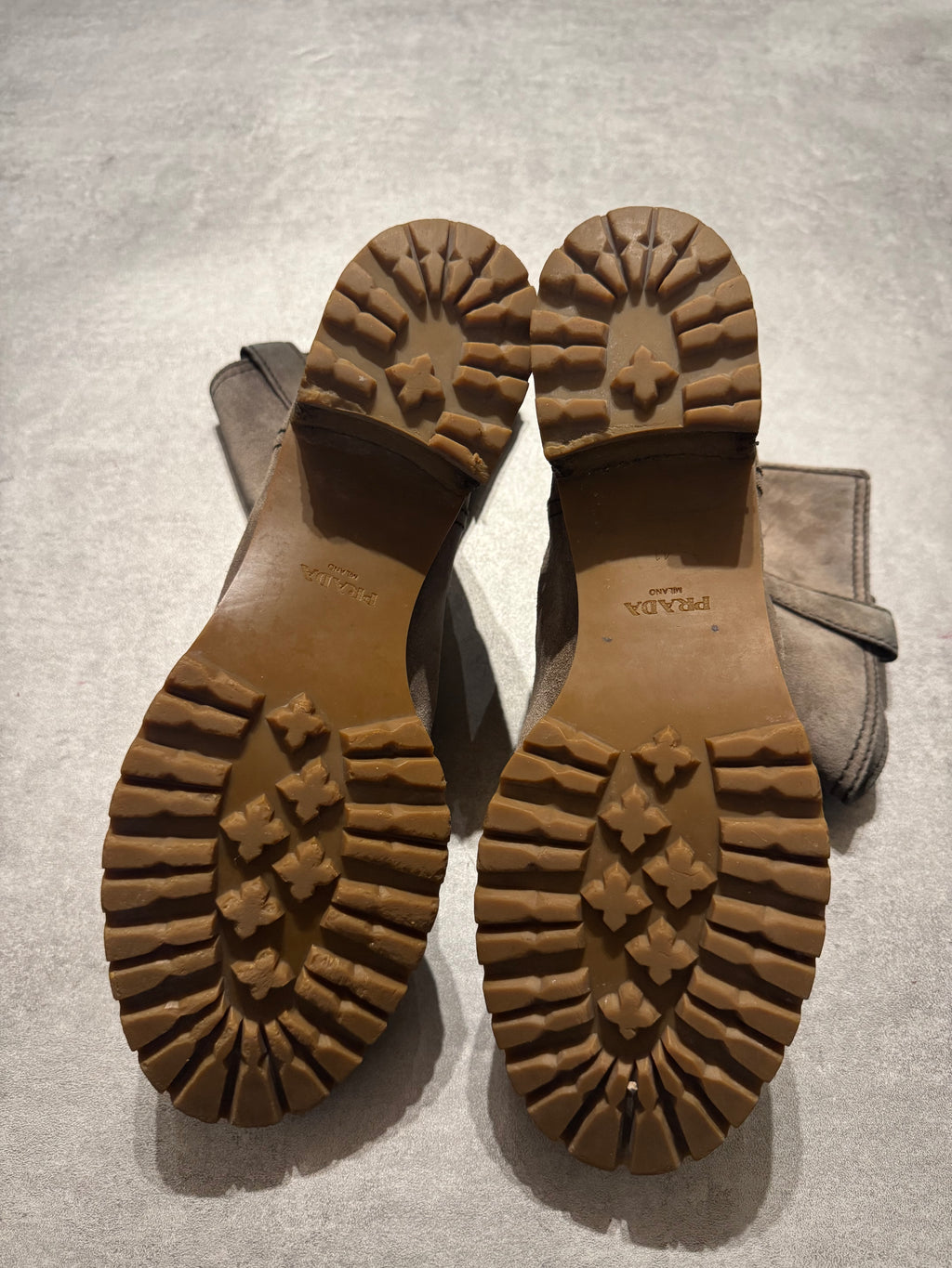 Prada Beige Suede Leather Boots