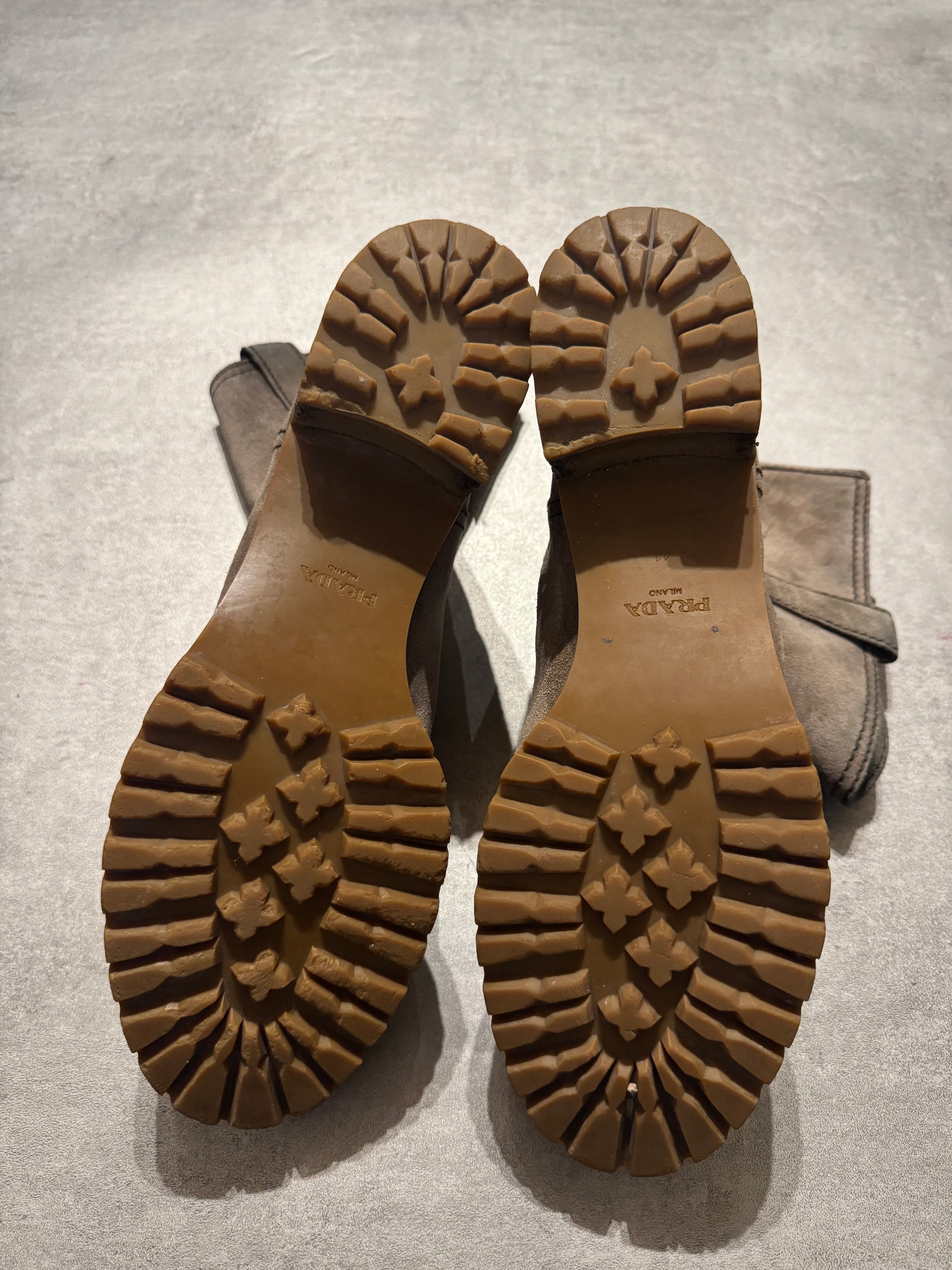 Prada Beige Suede Leather Boots