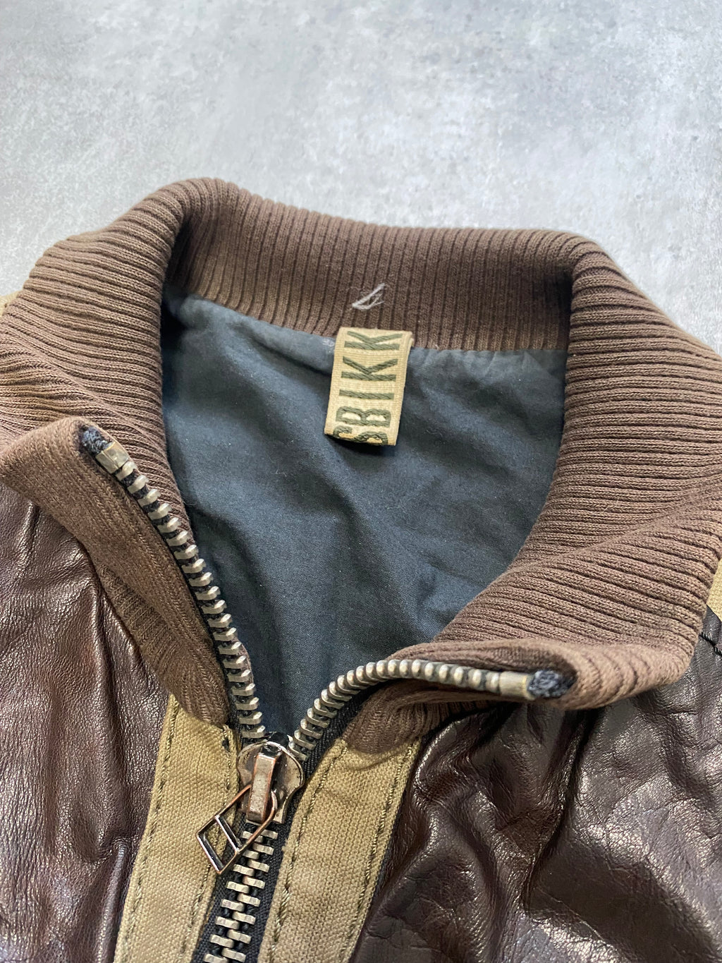 Dirk Bikkembergs Elite Parachute Brown Leather Jacket