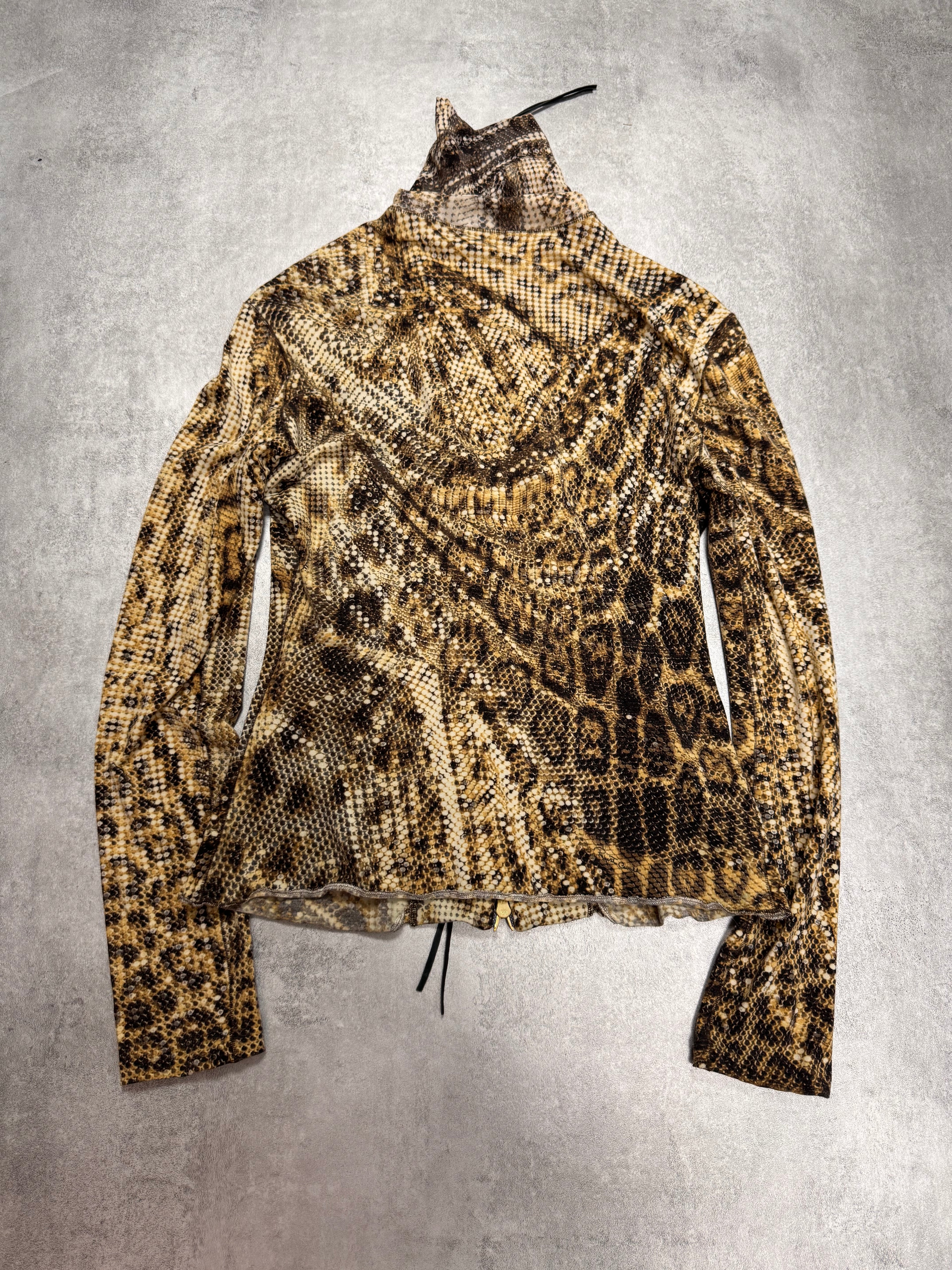 AW2000 Roberto Cavalli Jaguar Print Zip-Up