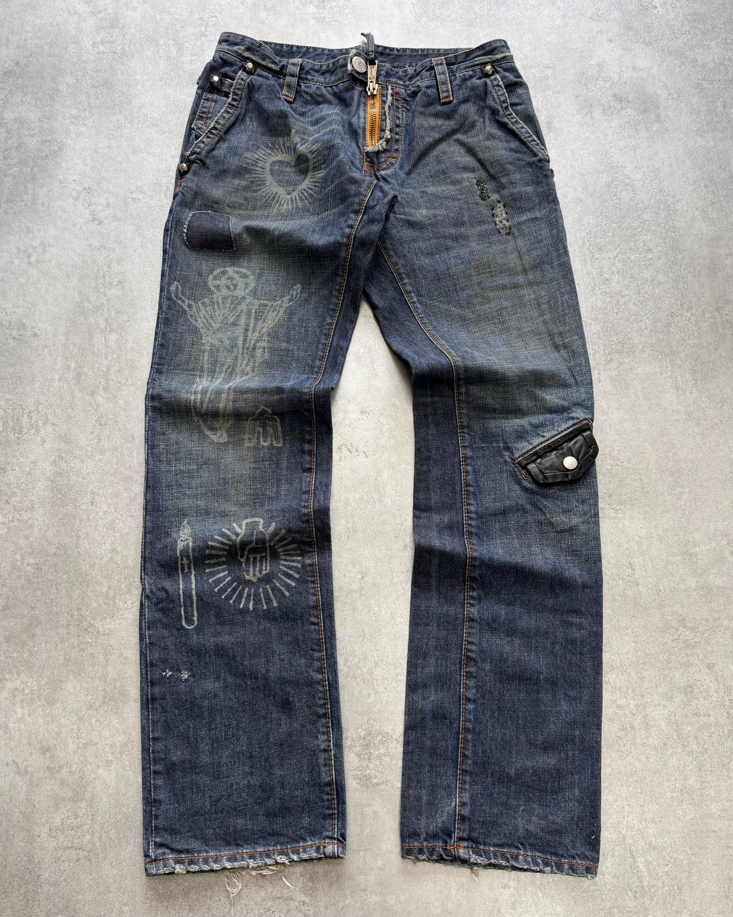 FW2005 Dsquared2 Jesus Lord Peace Jeans (S/M)