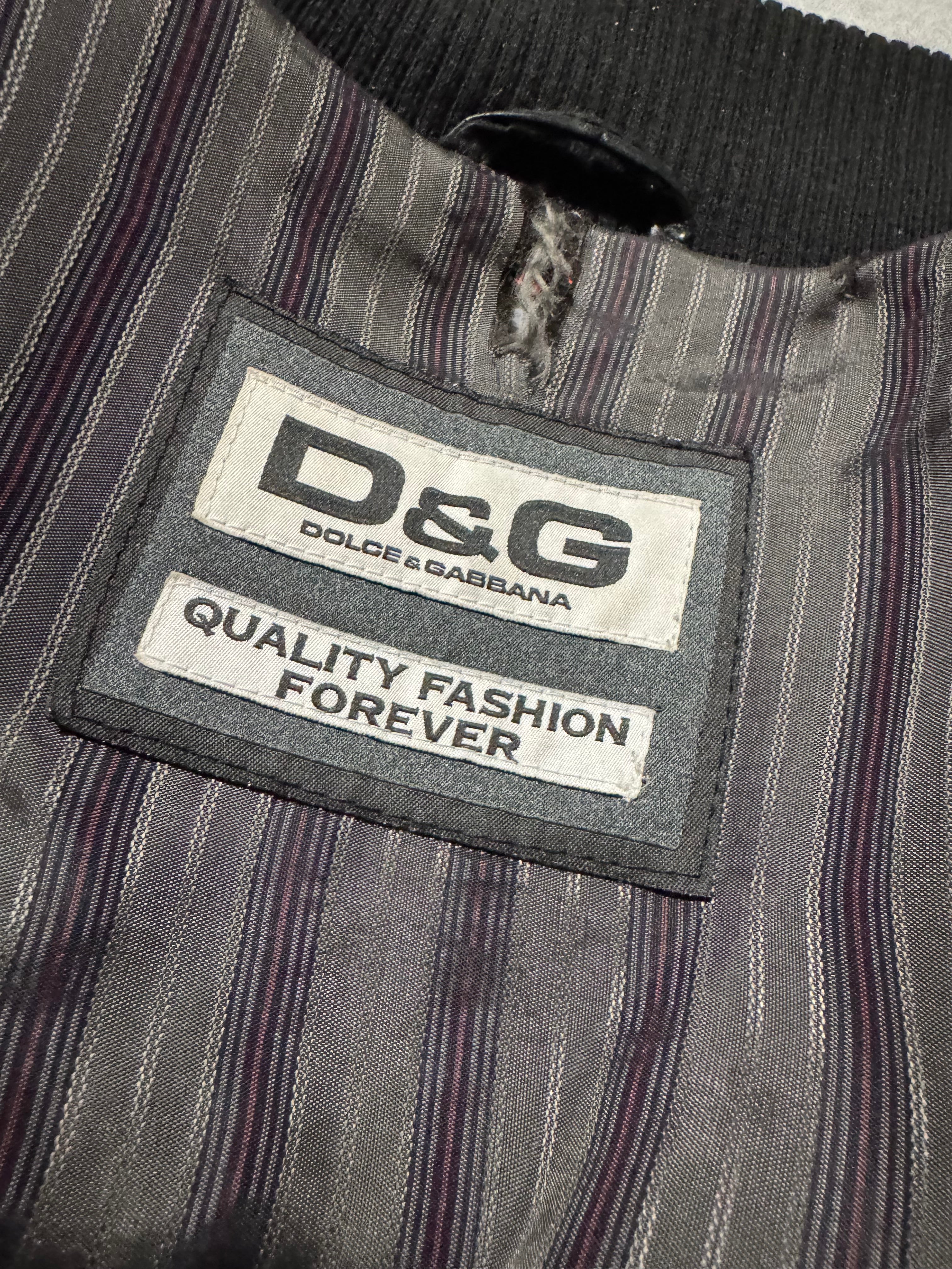 2000s Dolce & Gabbana USA Black Quilted Leather Jacket