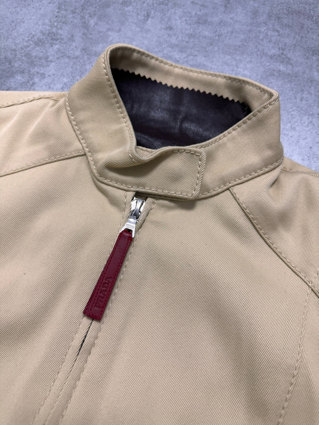 2000s Prada Racer Beige Cotton Jacket (XS)