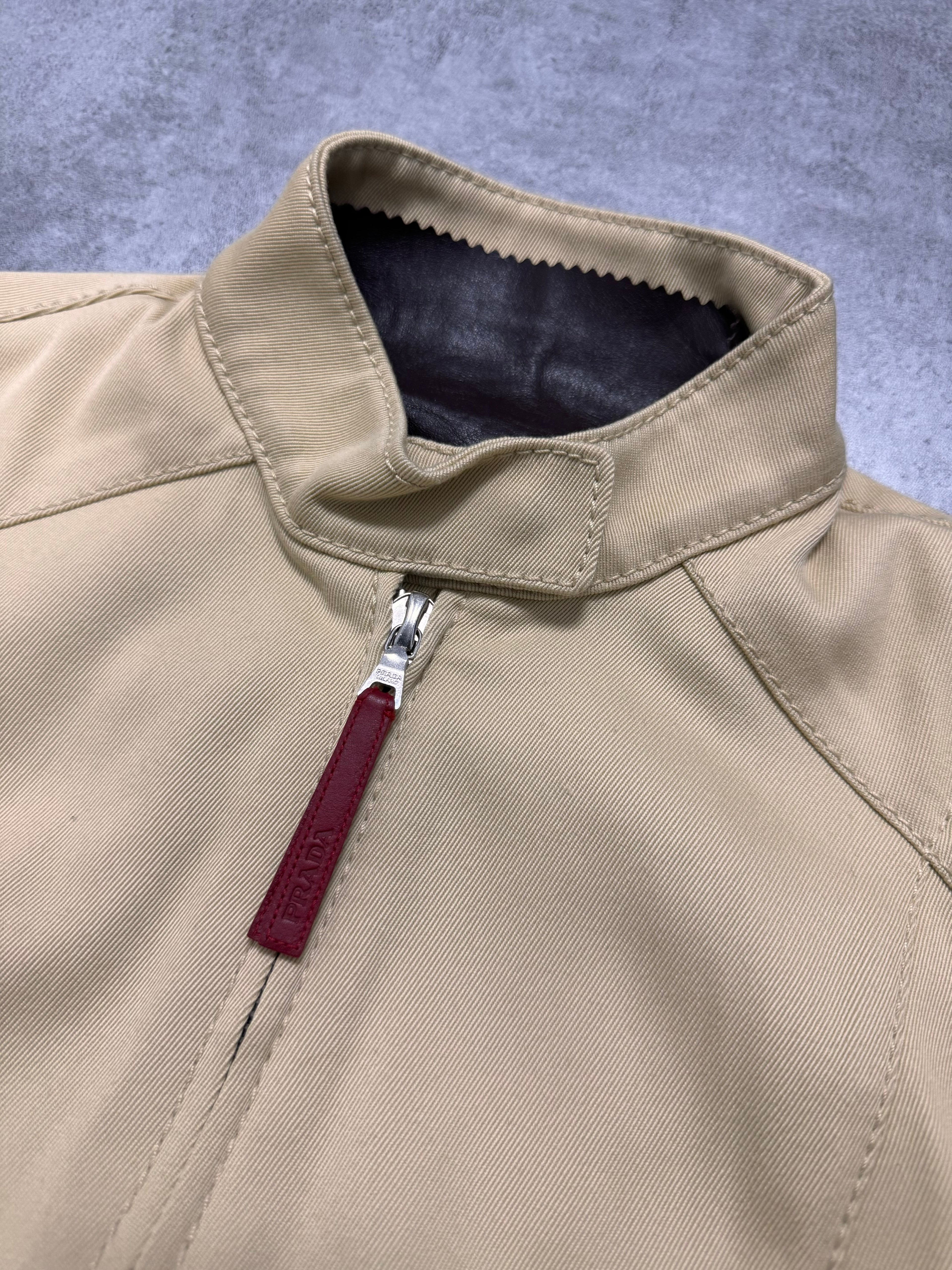 2000s Prada Racer Beige Cotton Jacket (XS)