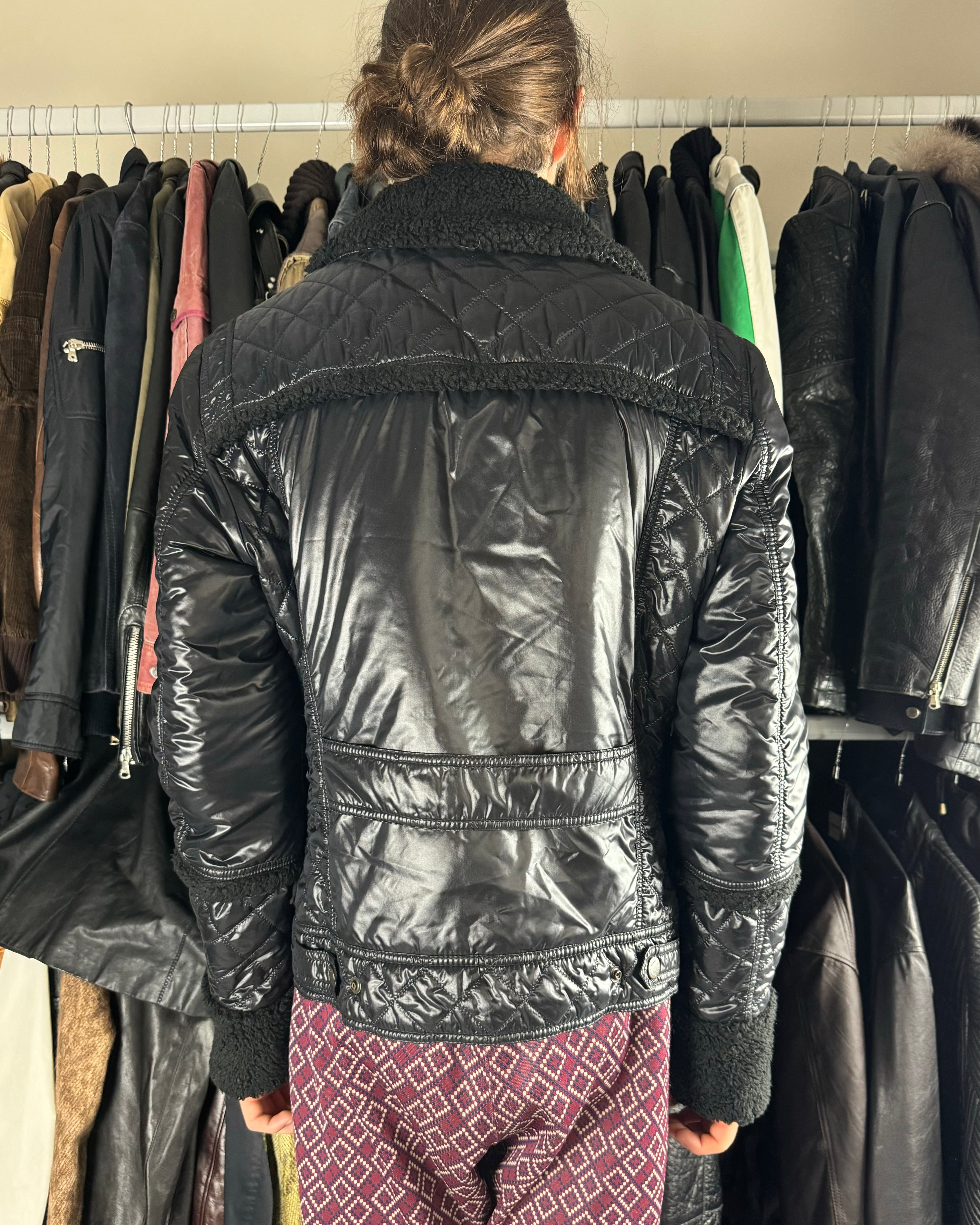 2000s Dolce & Gabbana Shearling Black Mafia Jacket (M)