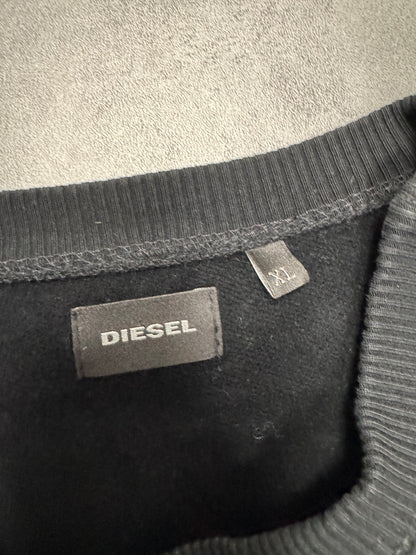 2000s Diesel Cicular Front Zip Black Sweater (XL)