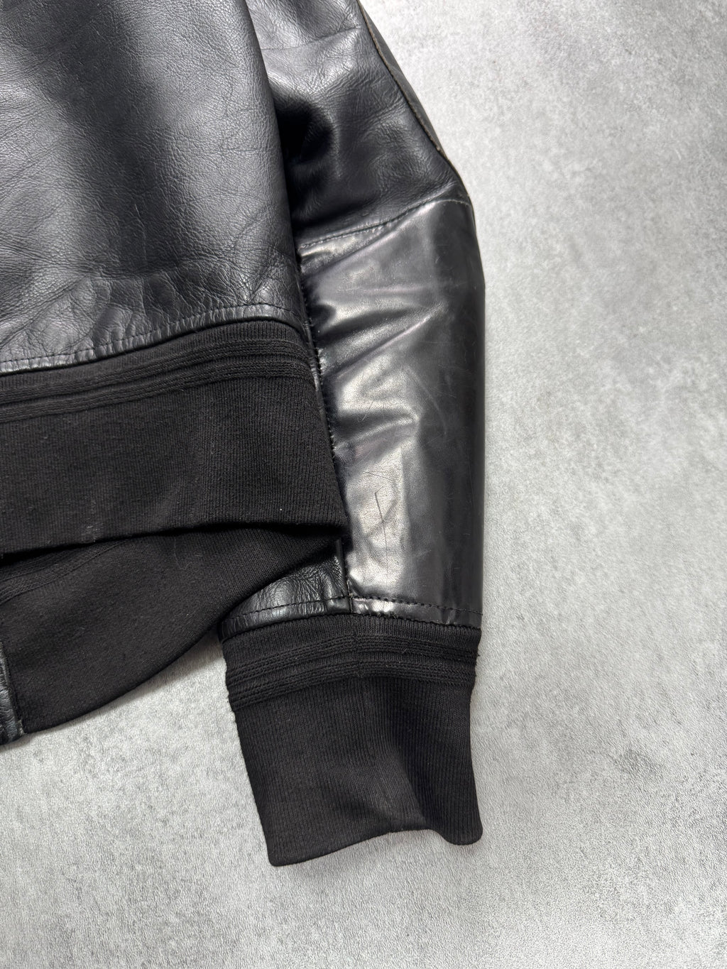 2000s Acne Studios Black Leather Bomber Jacket