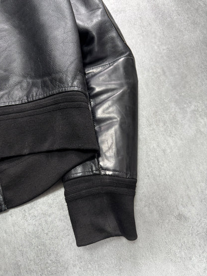 2000s Acne Studios Black Leather Bomber Jacket (S)