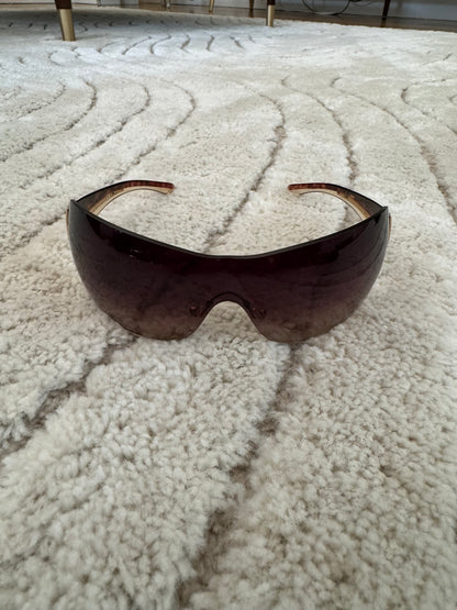 1990s Prada Google Golden Sunglasses