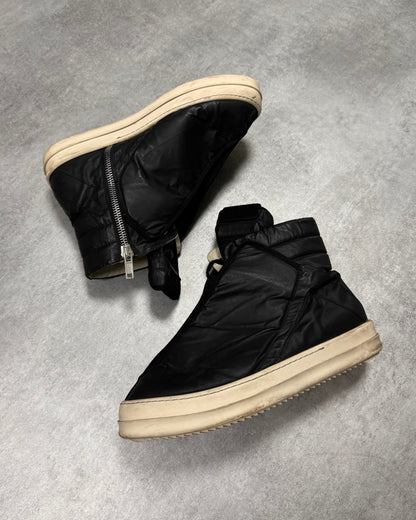 Rick Owens Drkshdw Black Waxed Nylon Hoofdunks Sneakers (43eu/us9,5)