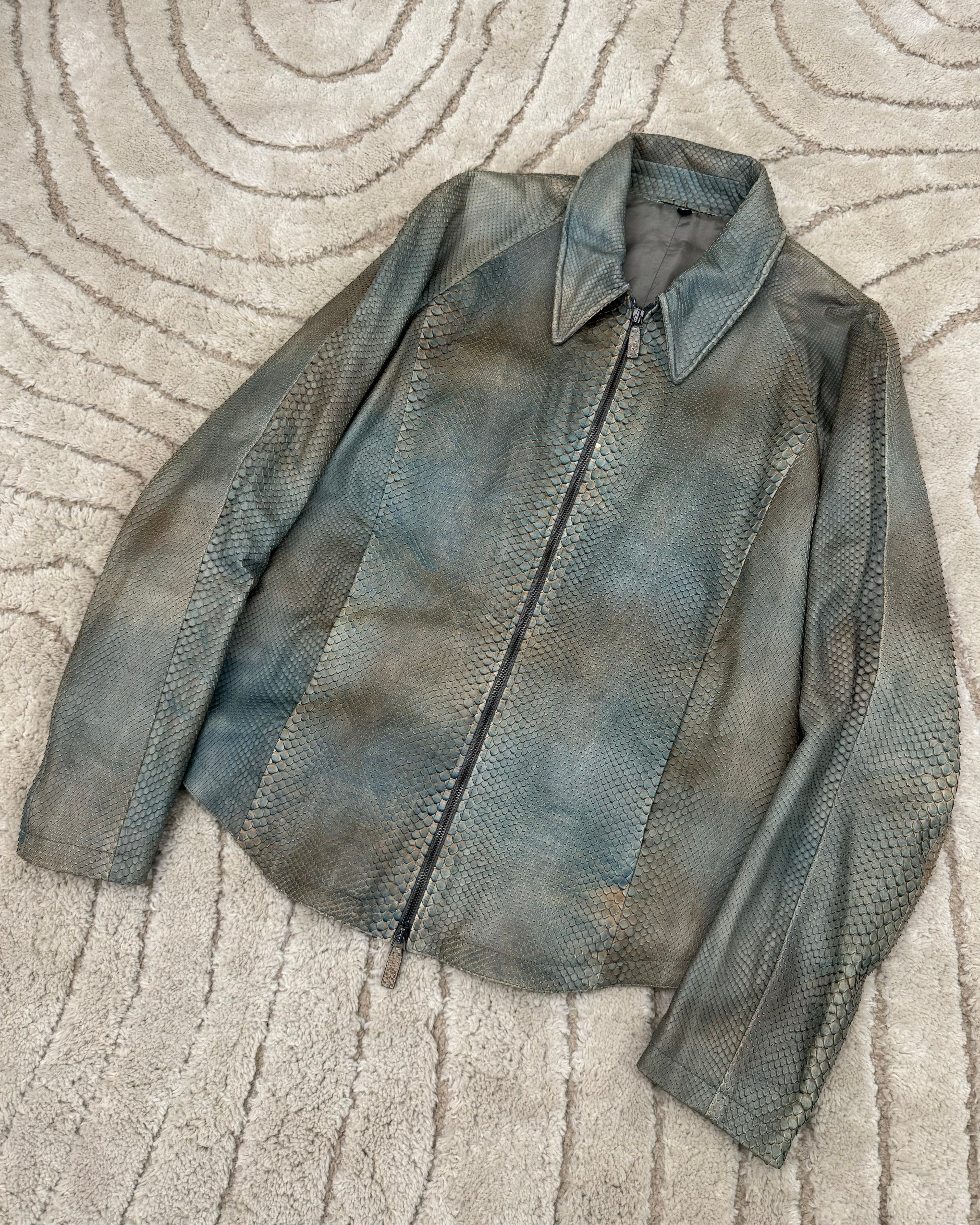 SS2011 Giorgio Armani Aurora Borealis Python Leather Jacket