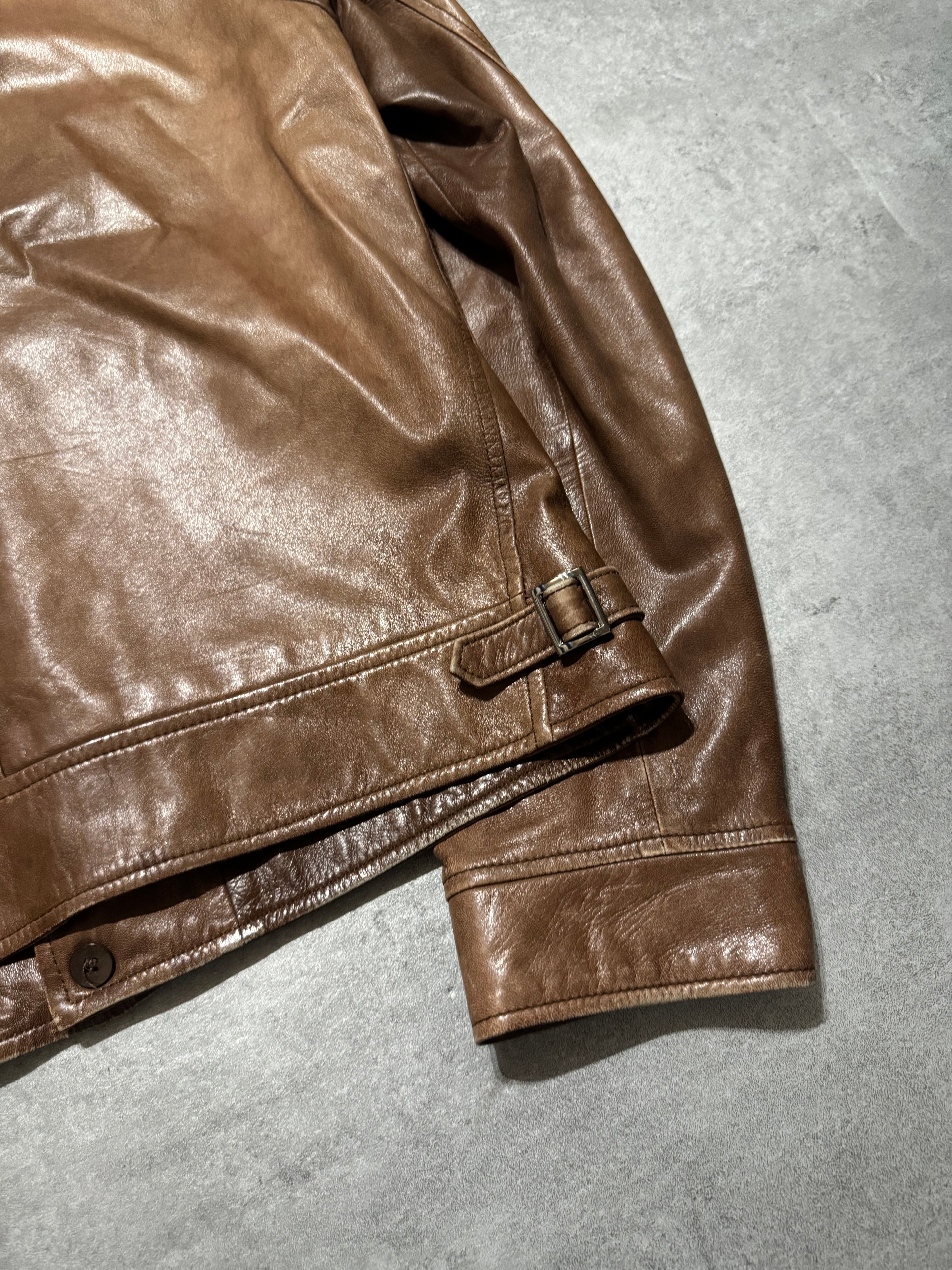 SS2010 Prada Brown Leather Jacket