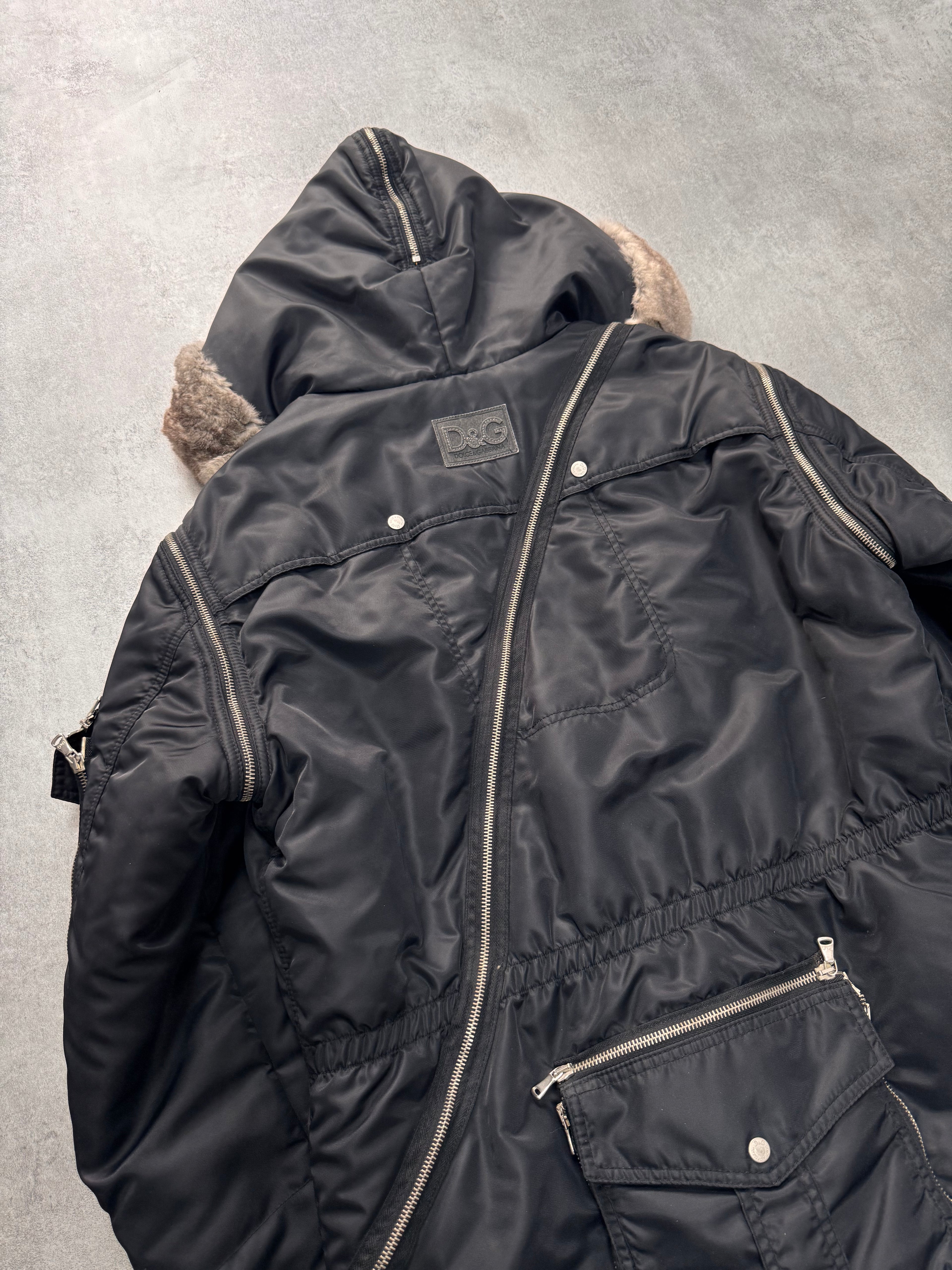 AW2003 Dolce & Gabbana Tornado Zipper Military Coat