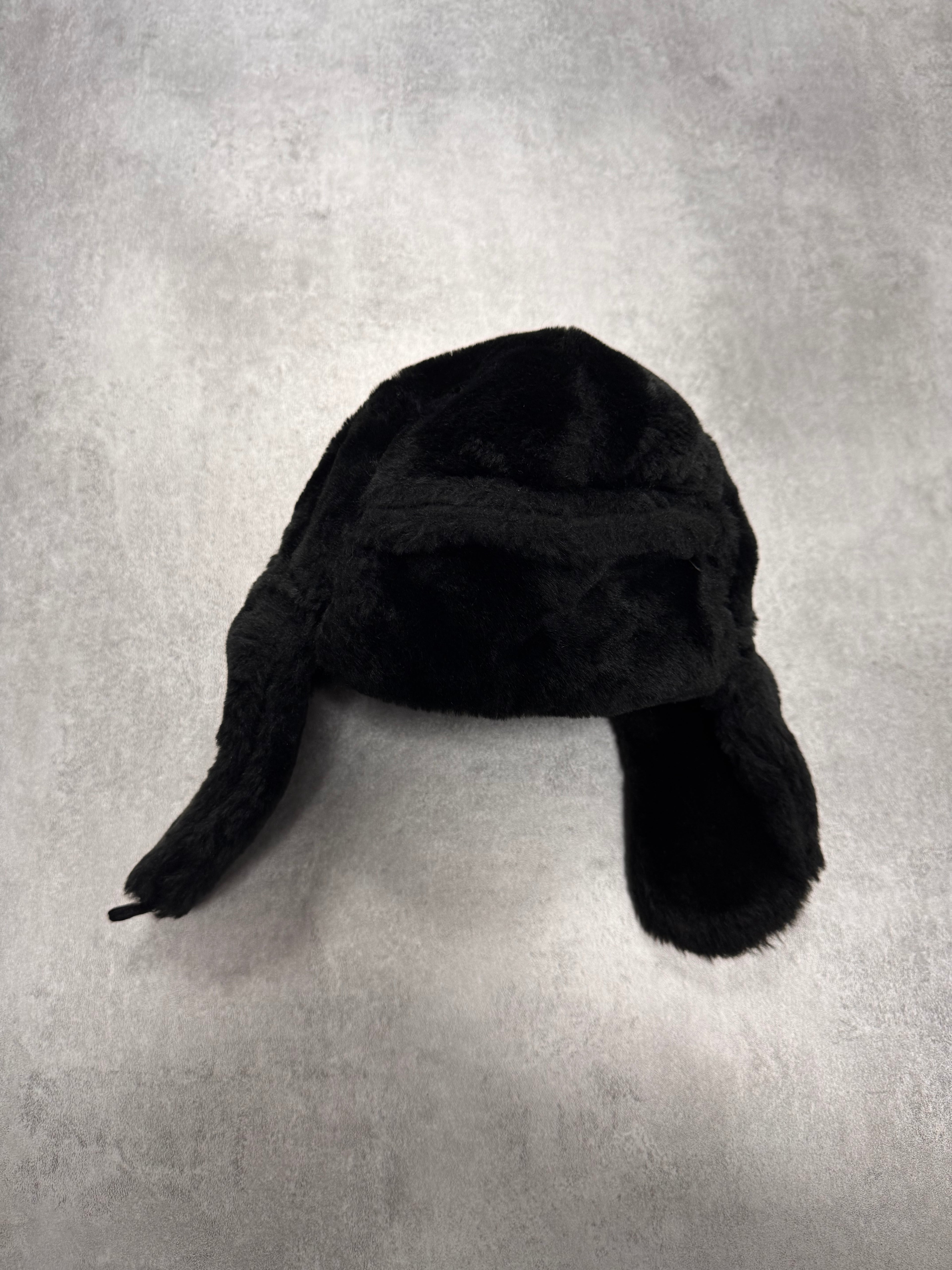 2000s Dolce & Gabbana Black Faux Fur Chapka