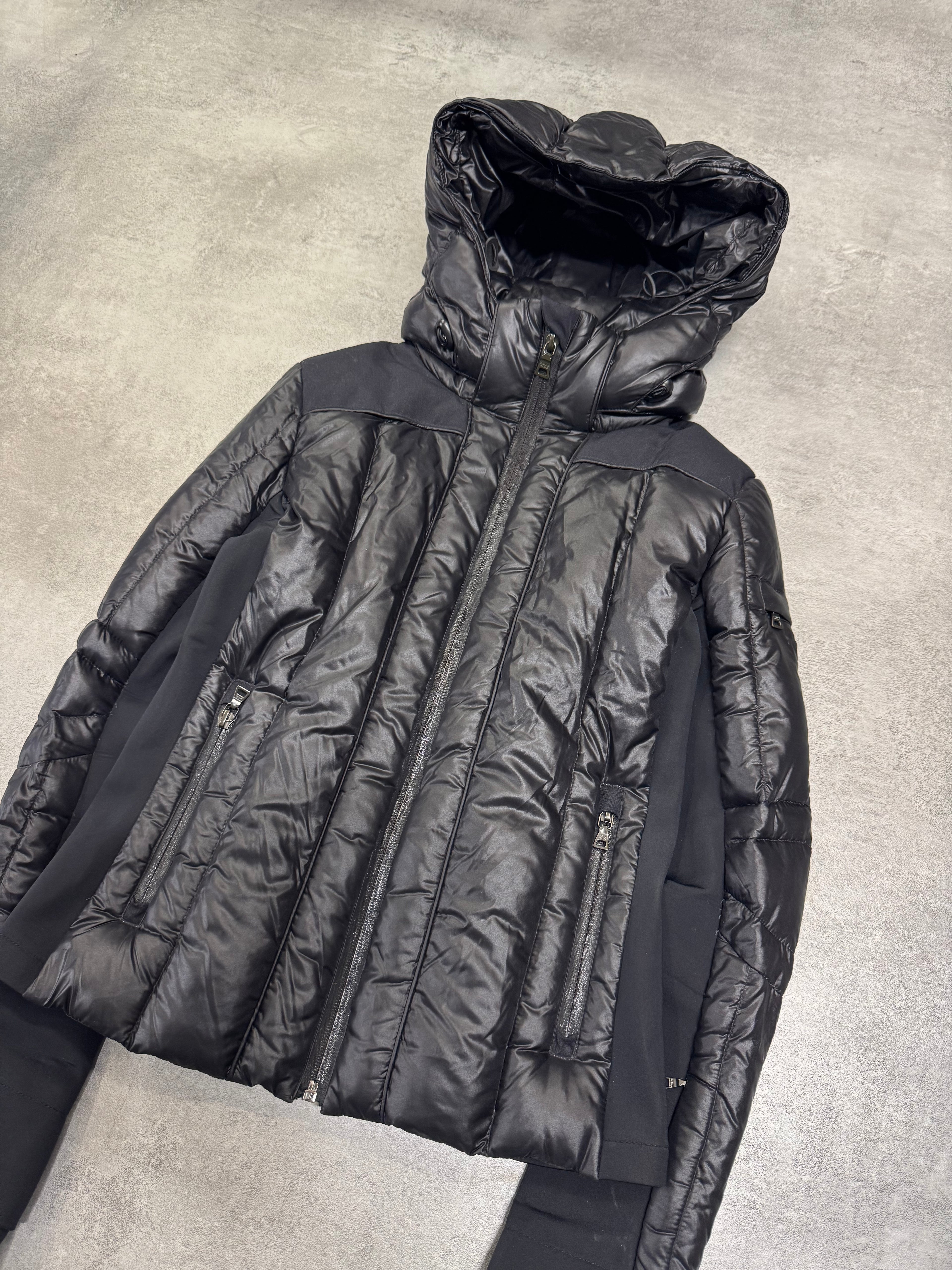 2000s Prada Black Cropped Puffer Hooded Jacket