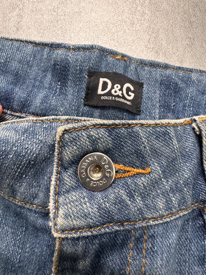 2000s Dolce & Gabbana Sun Faded Distressed Denim Jeans (XS)