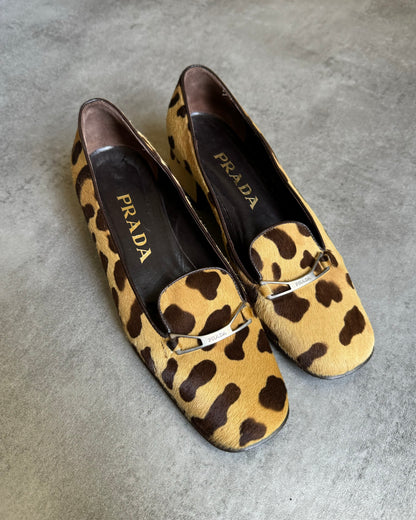 2000s Prada Pony Hair Leopard Print Cheetah Heels (37,5) - 1