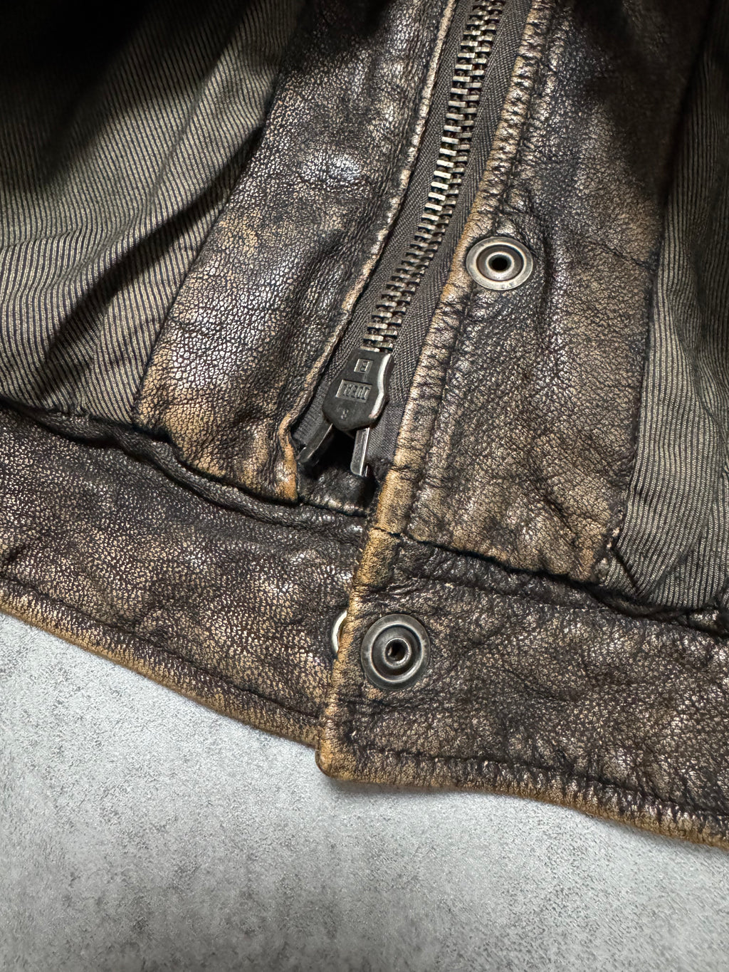 2000s Armani Brown Aged Leather Jacket