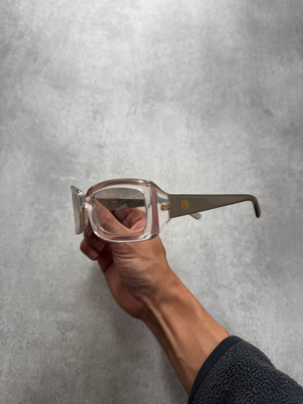 2000s Givenchy Transparent Rectangle Sunglasses