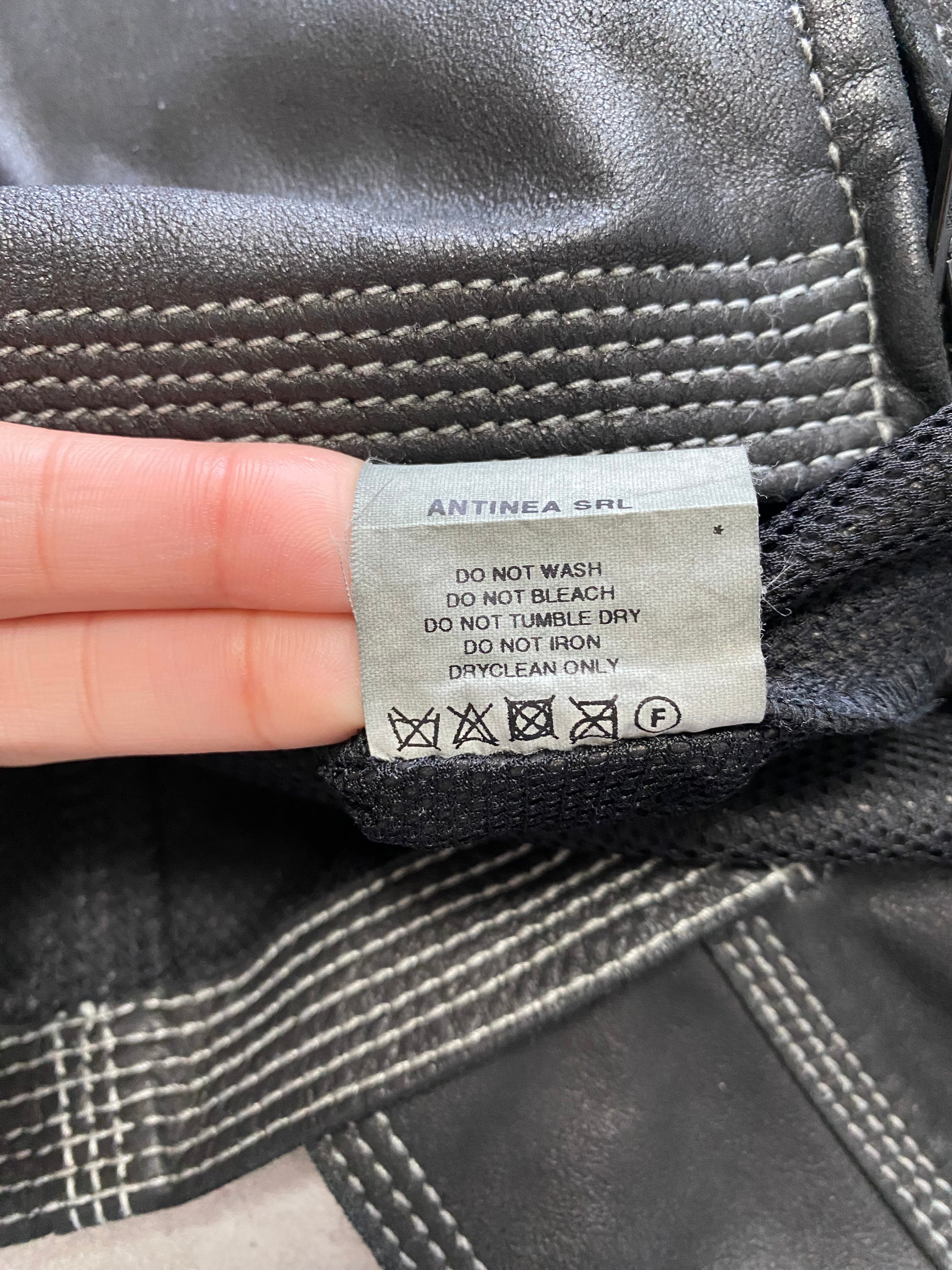 SS2007 Emporio Armani Topstitched Black Leather Jacket