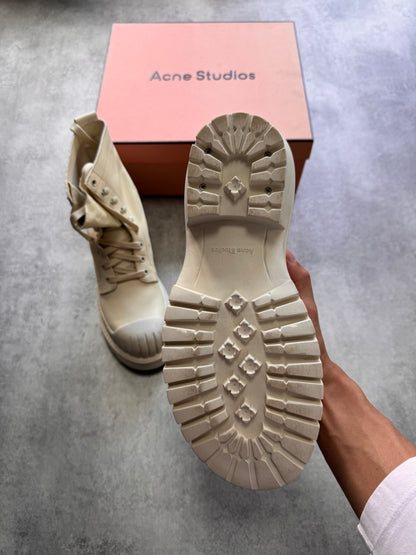 Acne Studios Trooper Cream Ankle Boots (41eu/us8)