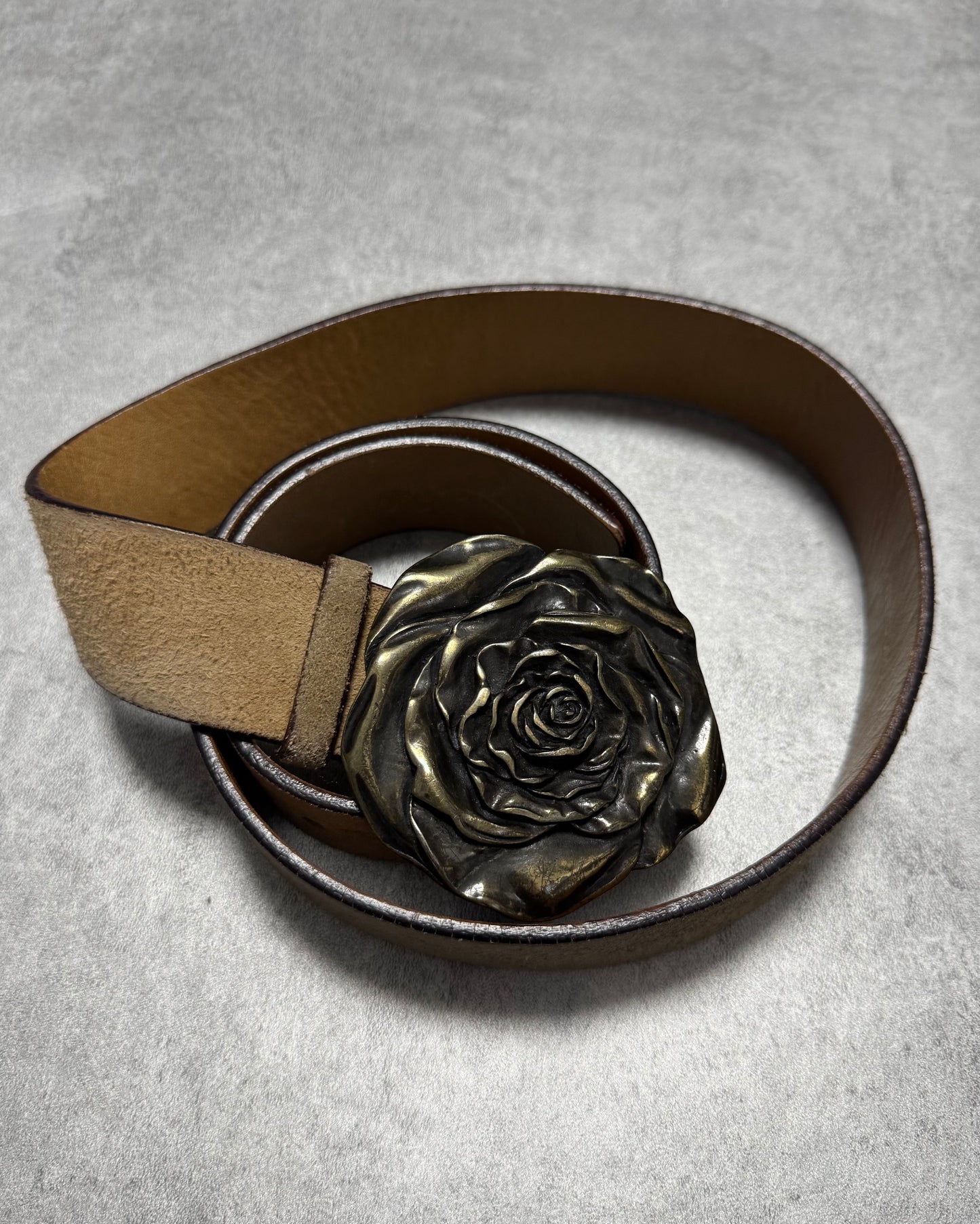 AW2003 Cavalli Infinity Rose Buckle Leather Belt (OS)