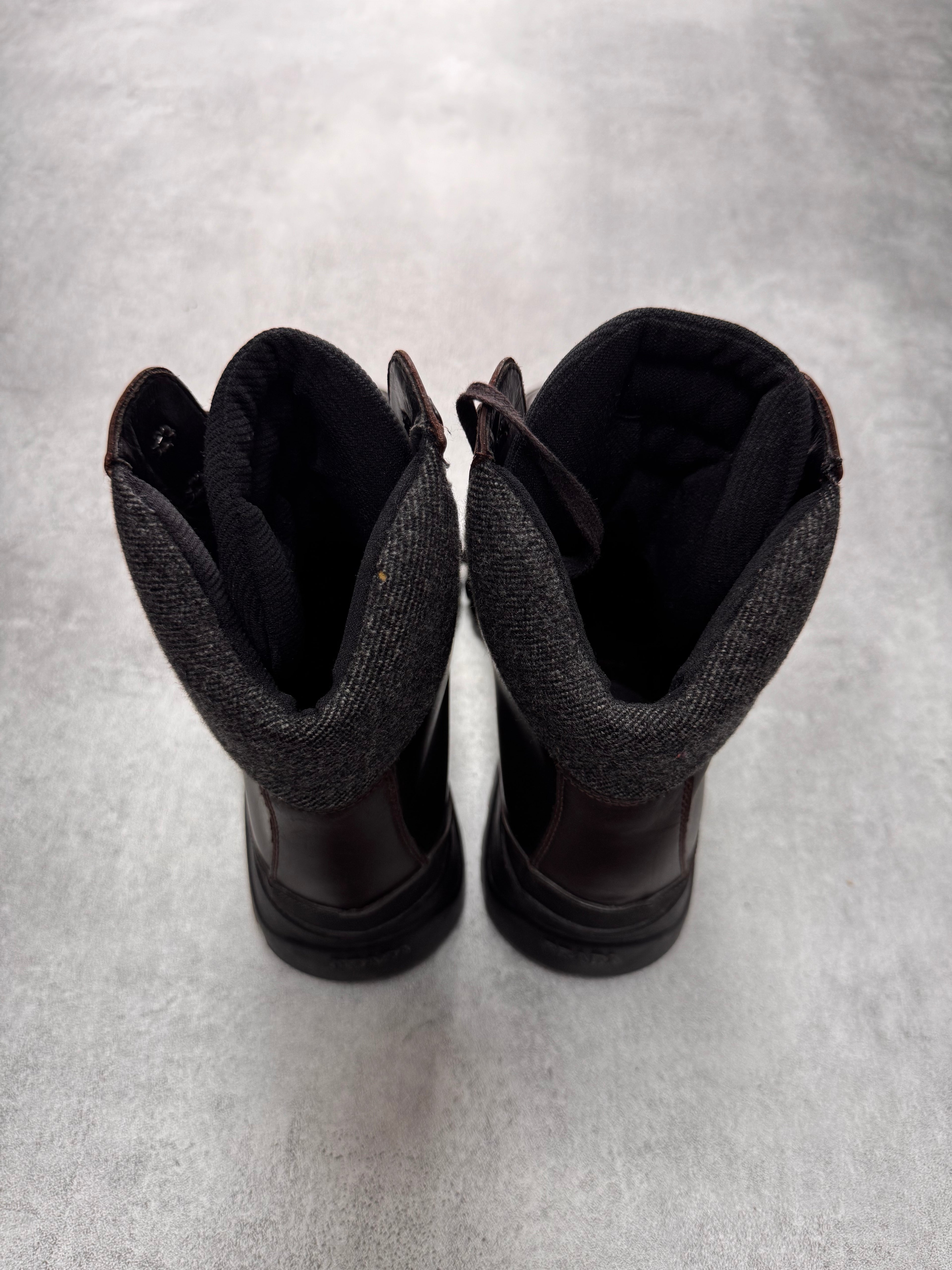 FW1999 Prada Brown Leather Hiking Boots