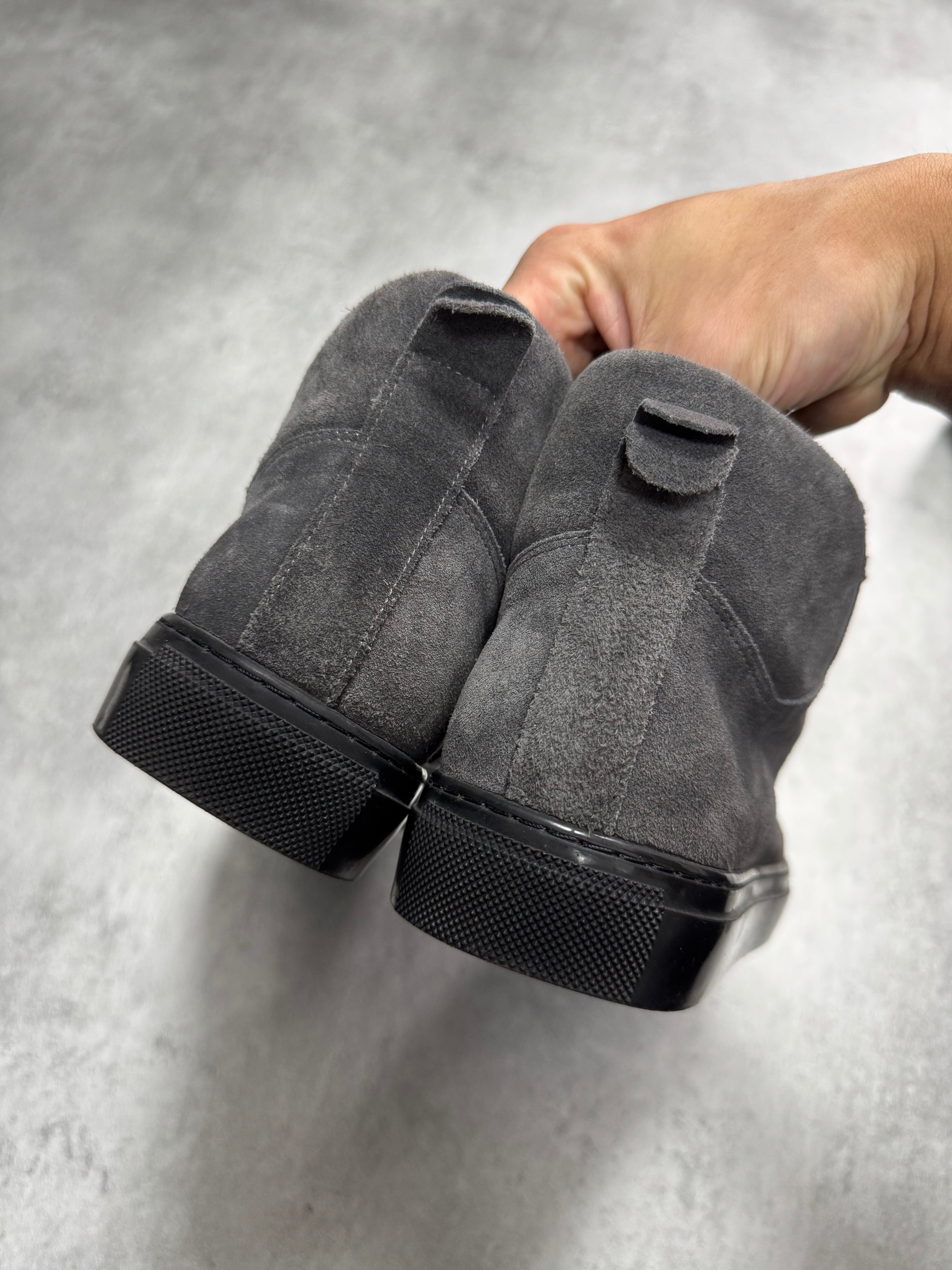 Balenciaga Arena High Dark Grey Suede Leather Sneakers