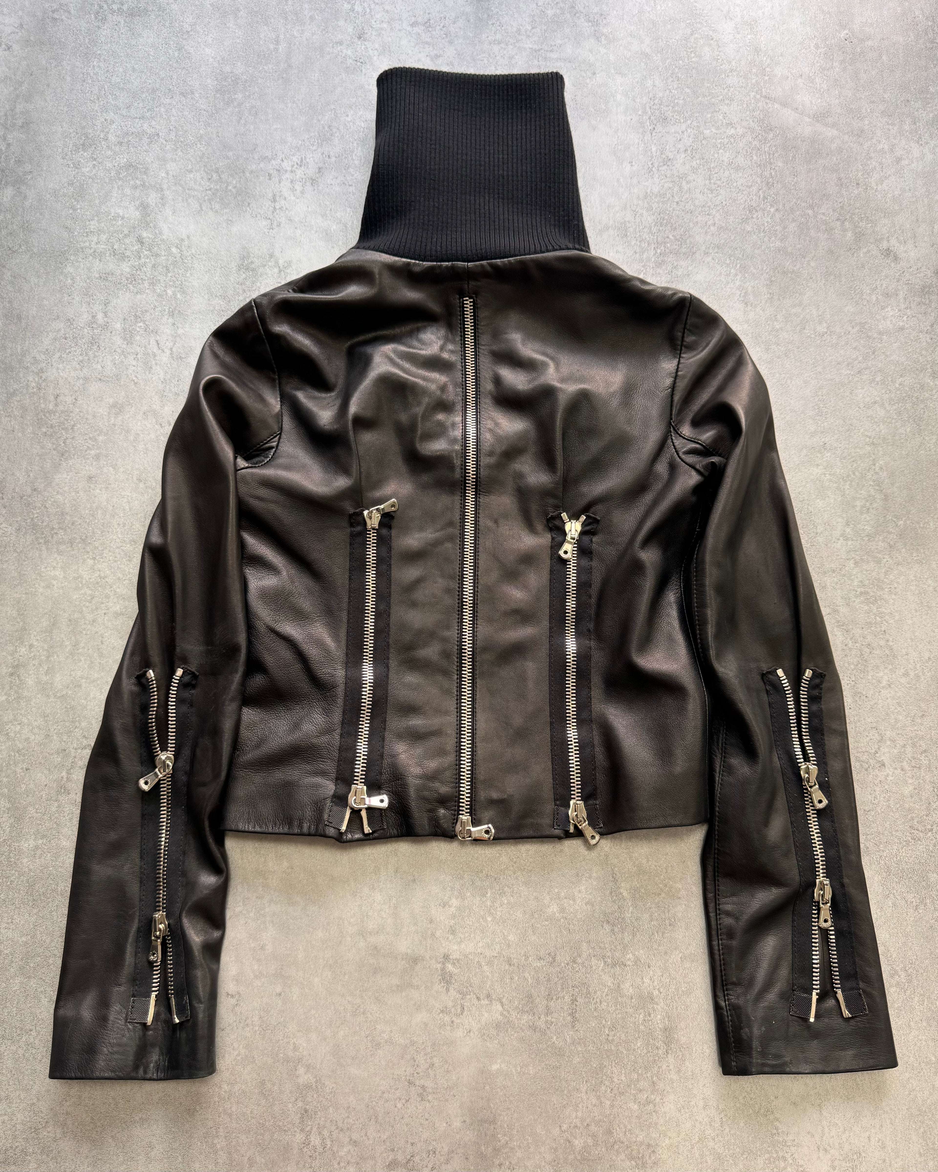 AW2003 Dolce & Gabbana Multi-Zip Leather Jacket
