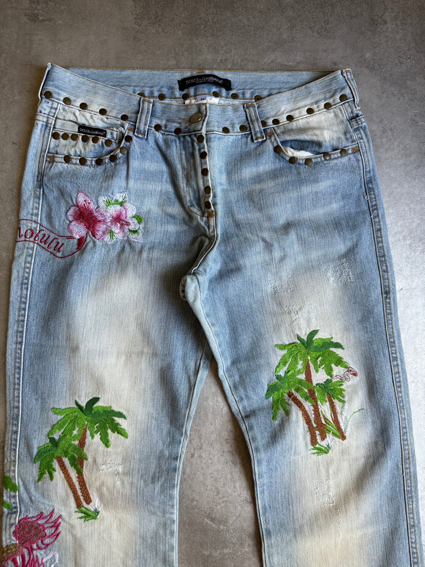 SS2006 Dolce & Gabbana Honolulu Embroidered Denim (M) - 7