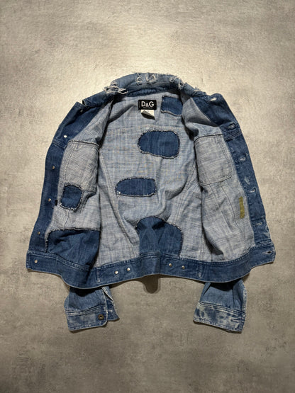 AW2004 Dolce & Gabbana Distressed Denim Edgy Jacket (S) - 7